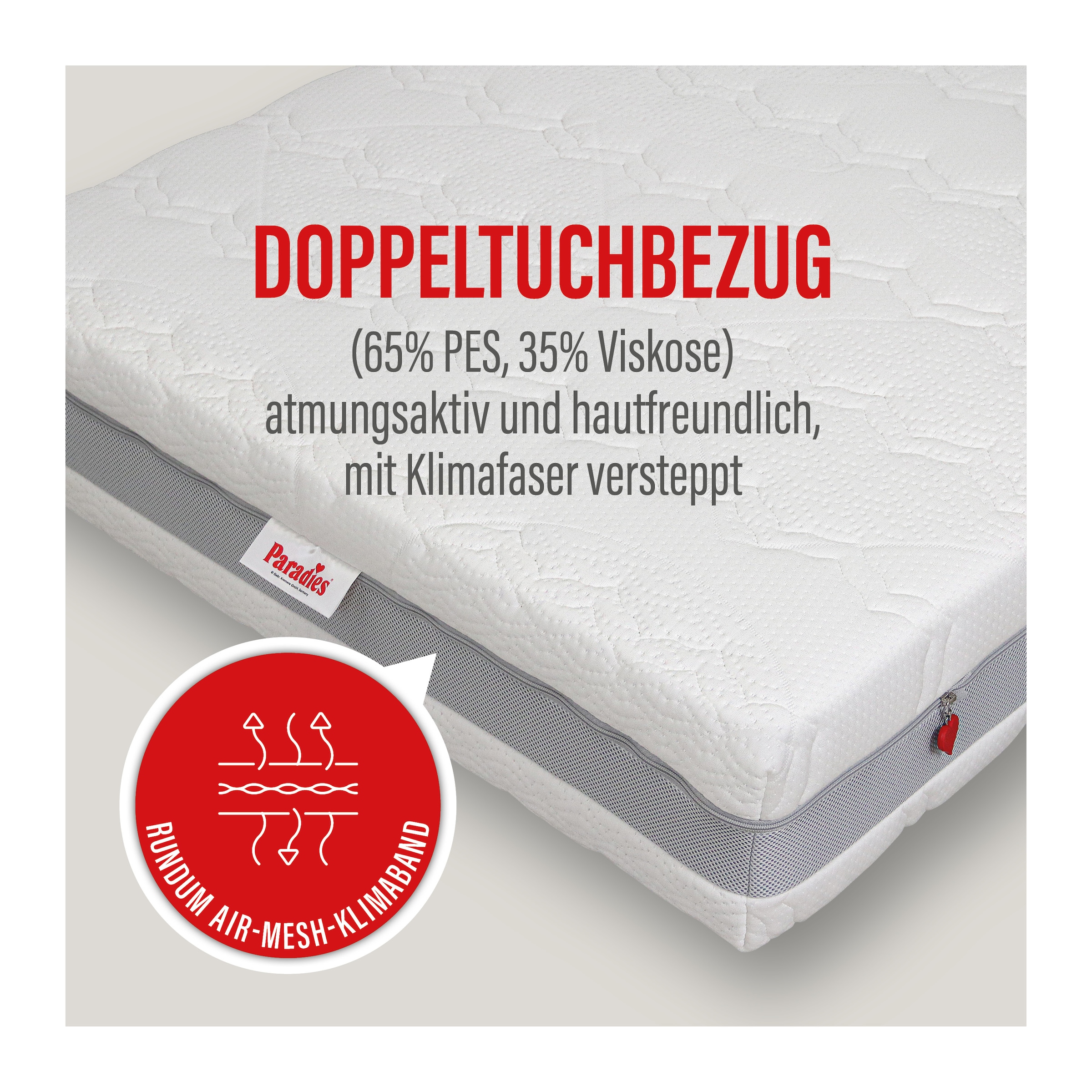 Paradies Taschenfederkernmatratze »Paradies Prolife Strong XXL Version des Testsiegers*« 22 cm hoch Raumgewicht: 35 kg/m³ 1 Stk. tlg. Kaltschaumversion Note GUT (2,2), getestet in 90x200 cm, Härtegrad 3
