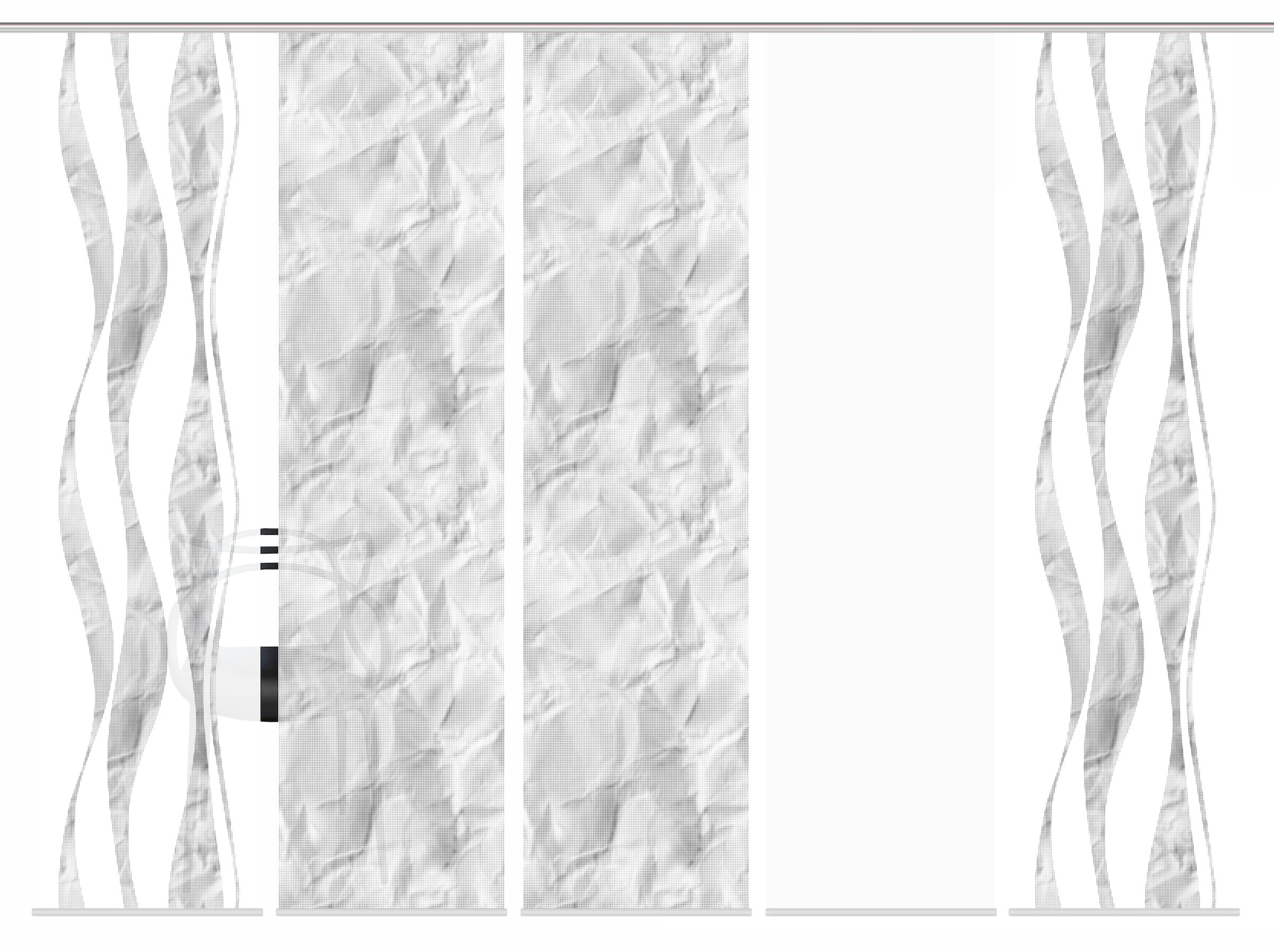 HOME WOHNIDEEN Schiebegardine »SOEREN« Paneelwagen 5 Stk. tlg. SCHIEBEVORHANGSET,SEIDENOPTIK,DIGIDRUCK