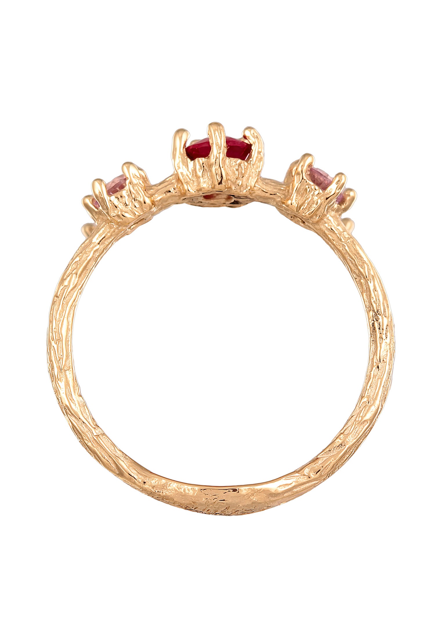 HAZE & GLORY Silberring »Ring Rubin Saphir synthetisch 375 Gelbgold«