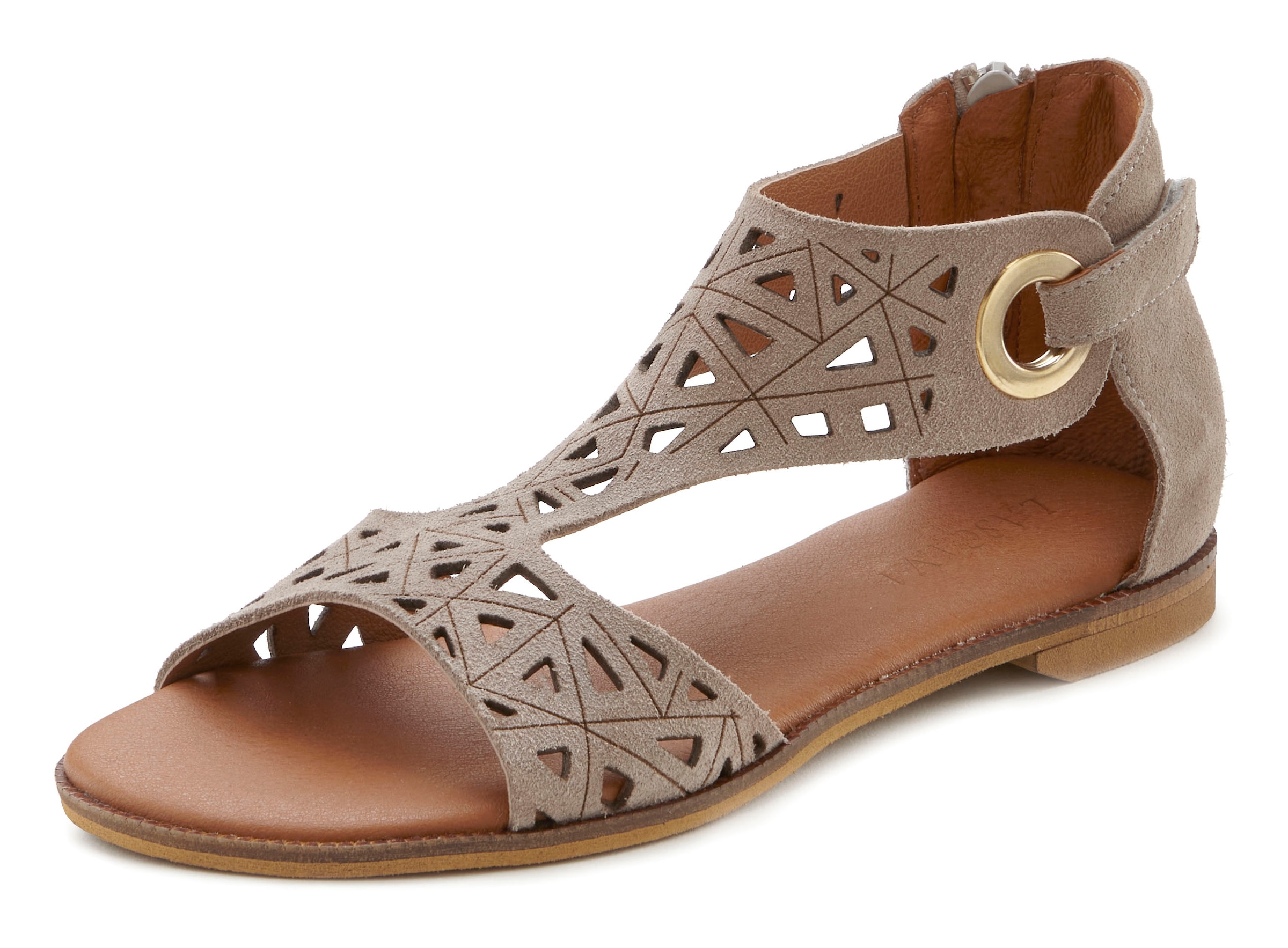 LASCANA Sandale, Sandalette, Sommerschuh aus hochwertigem Leder mit Cut-Outs