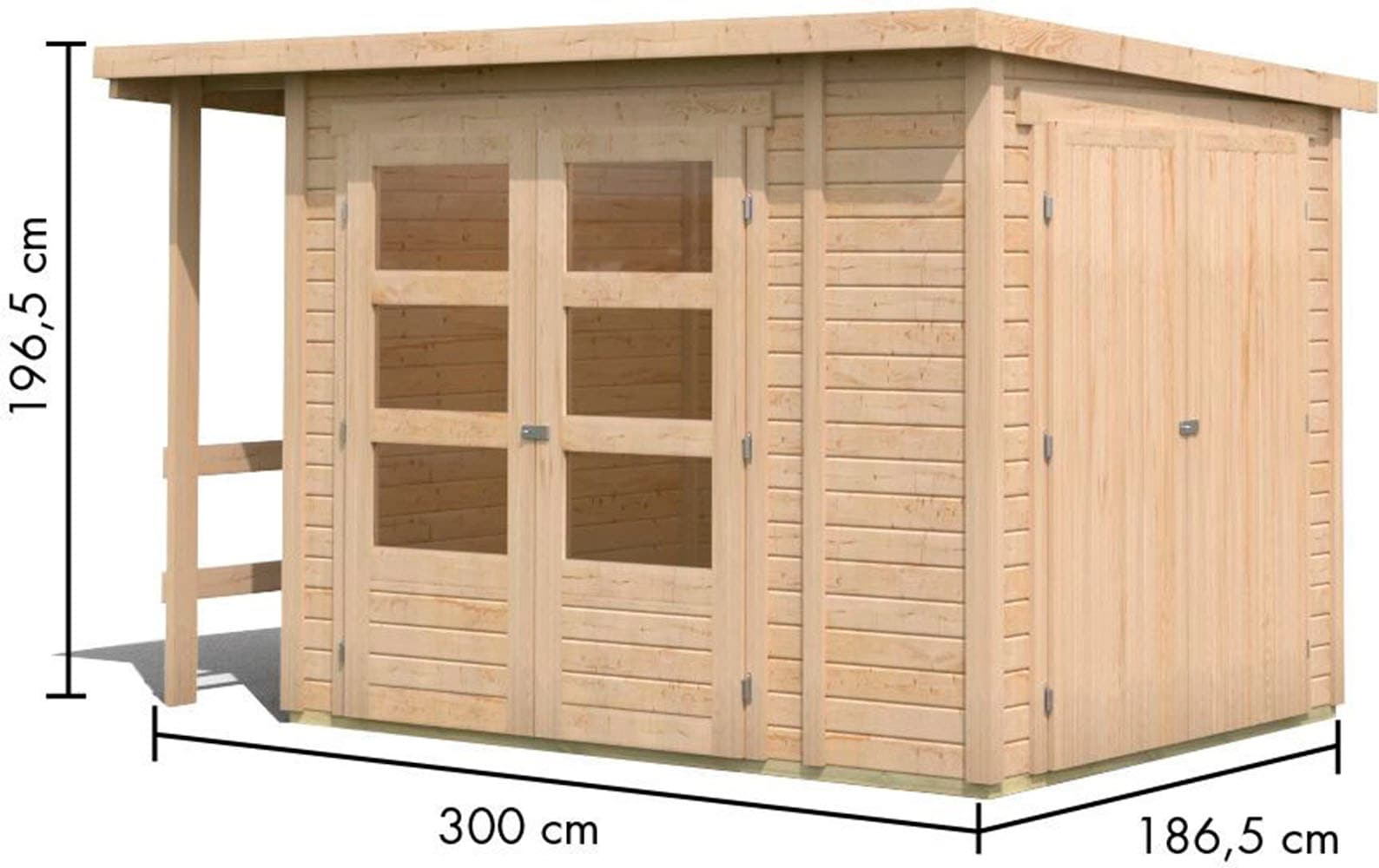 Karibu Gartenhaus »Multifunktionshaus 1 Pultdach« naturbelassen oder terragrau