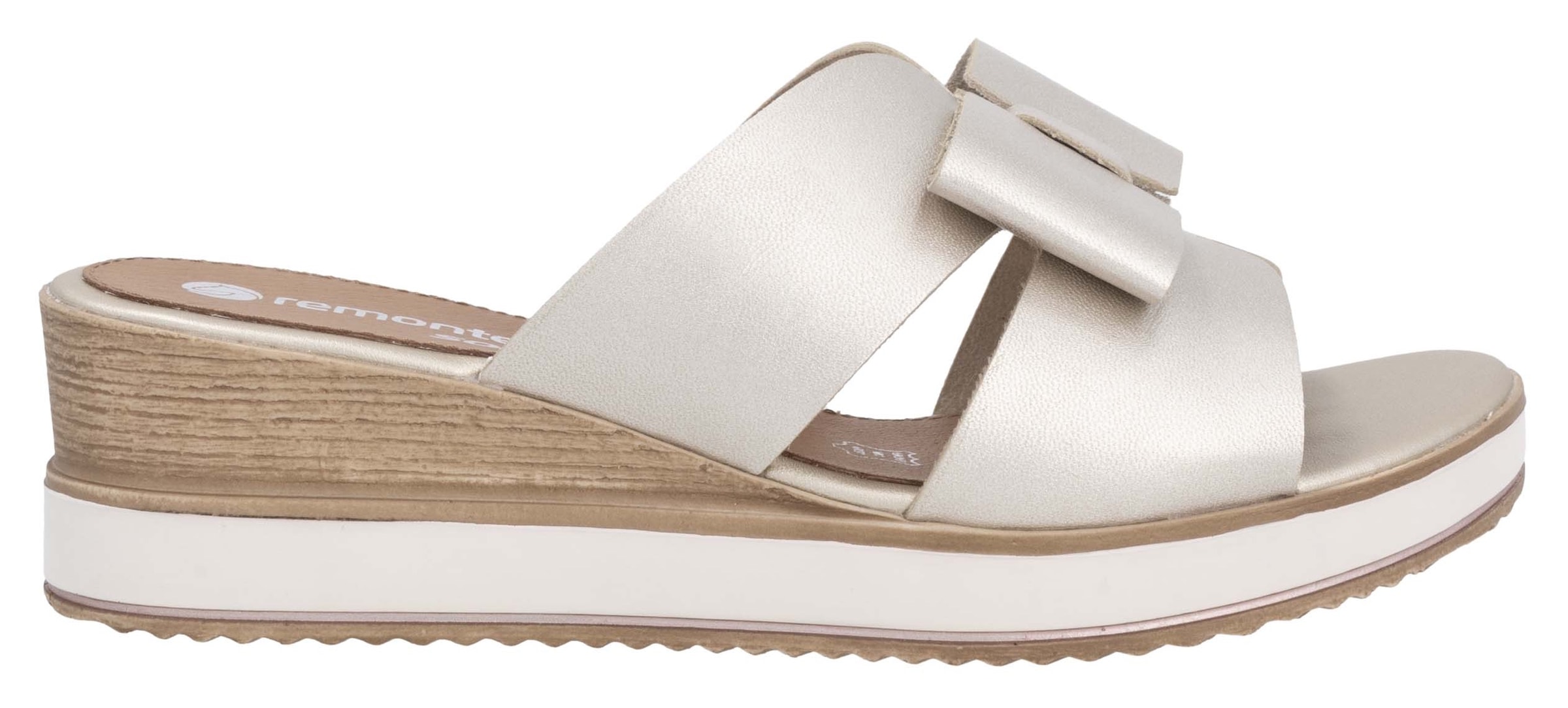 Remonte Pantolette, Keilabsatz, Sommerschuh mit schöner Zierschleife
