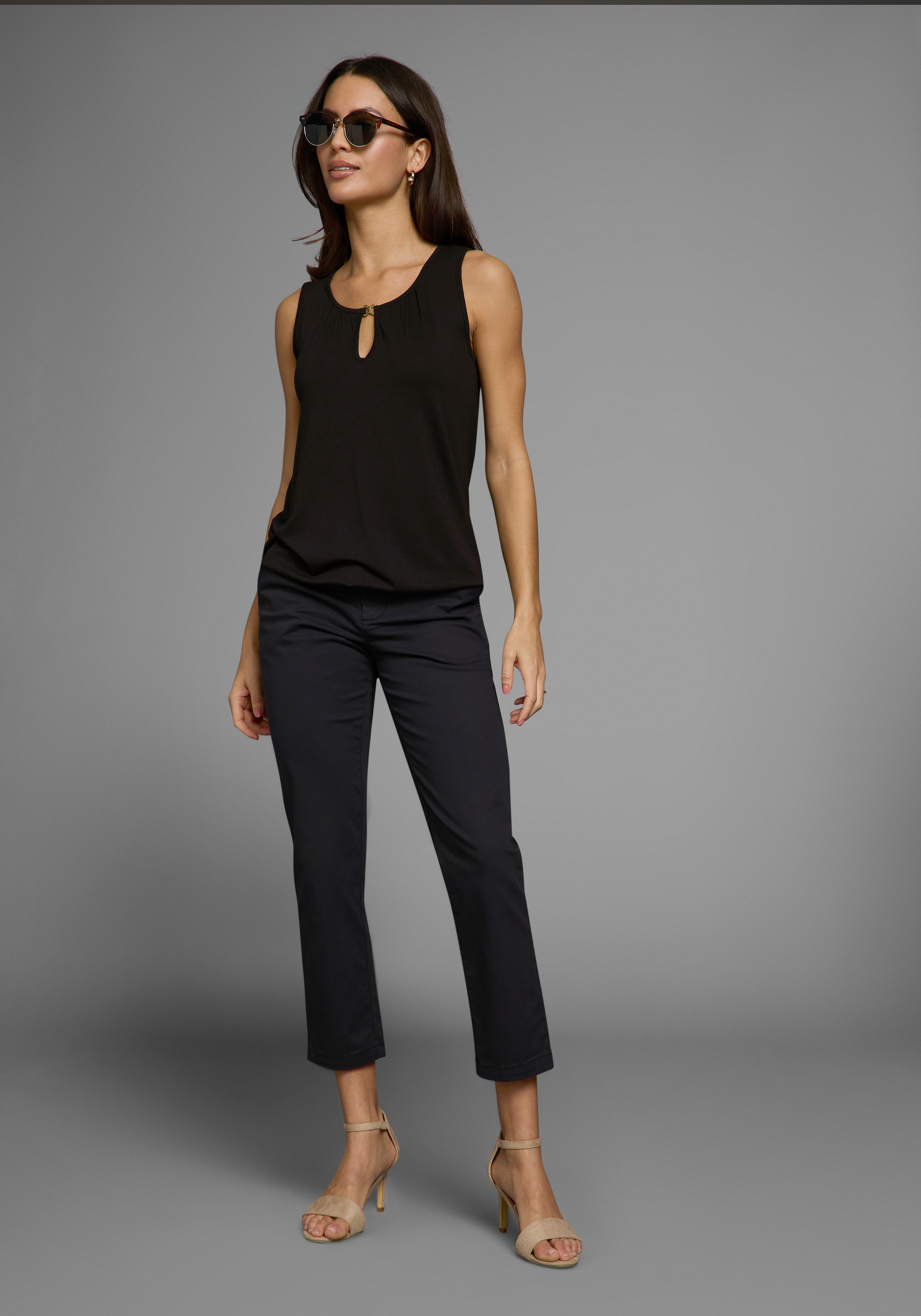 Laura Scott Tanktop, mit dezenten Raffungen am Rundhals