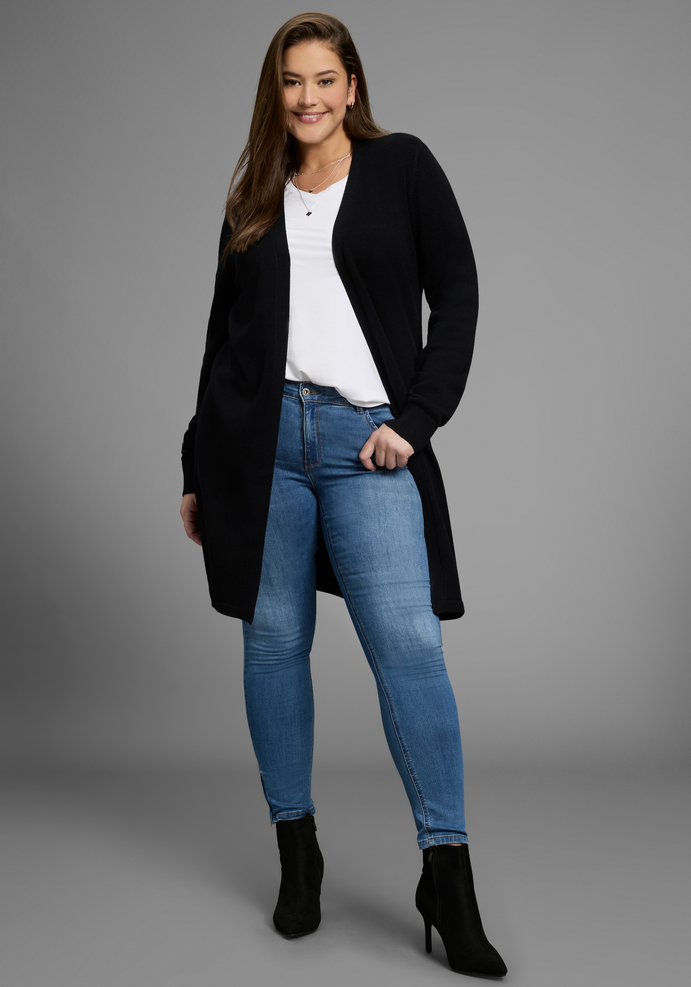 Laura Scott CURVE Longstrickjacke, in kuschelweichem Wohlfühlstrick - GROSSE GRÖSSEN