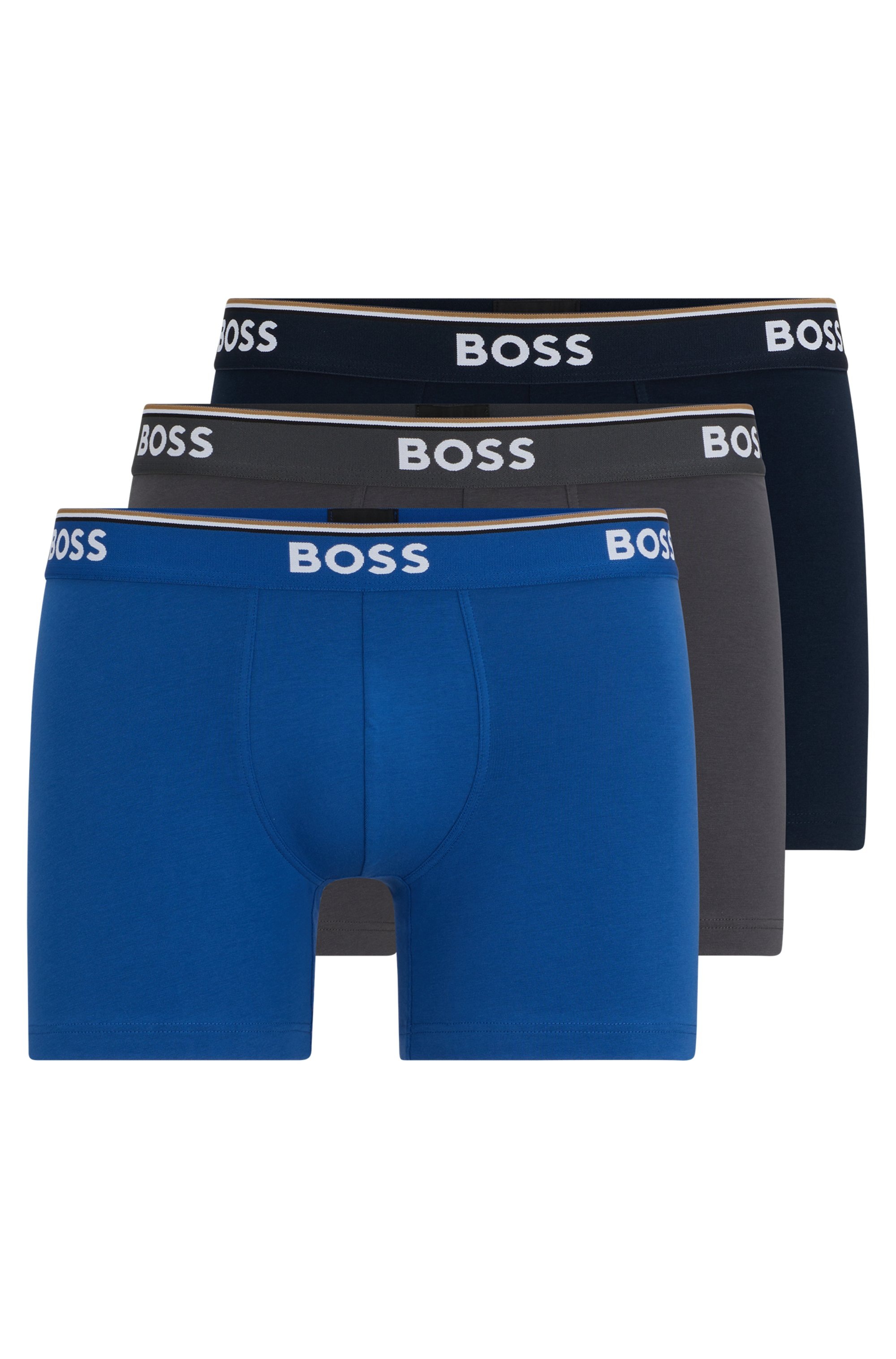 BOSS Langer Boxer »Brief 3 PACK«, mit farblich passendem Webbund