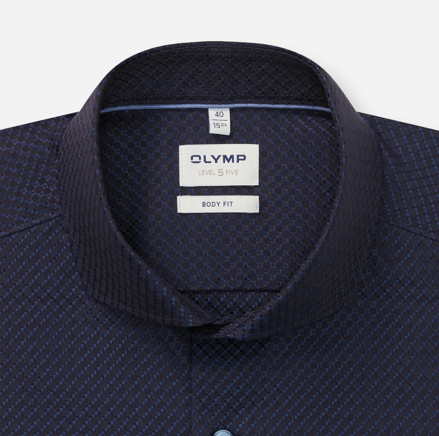 OLYMP Langarmhemd »Level 5«, Businesshemd, body fit, mit feiner Struktur, Haifischkragen
