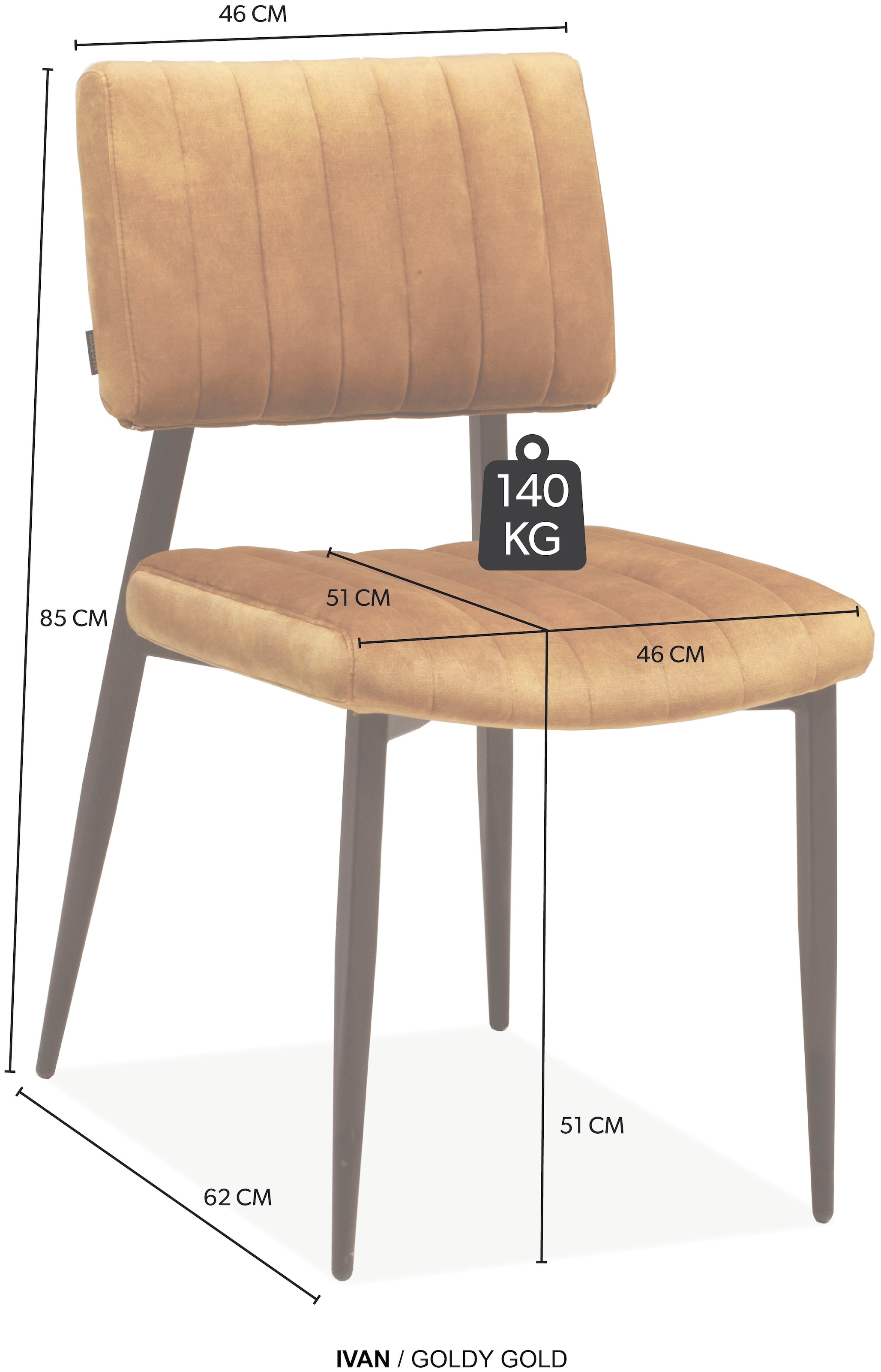 OMG Design Esszimmerstuhl »Ivan«, (Set), 2 St., Stoff, pflegeleichter Samtvelour Bezug, Küchenstuhl