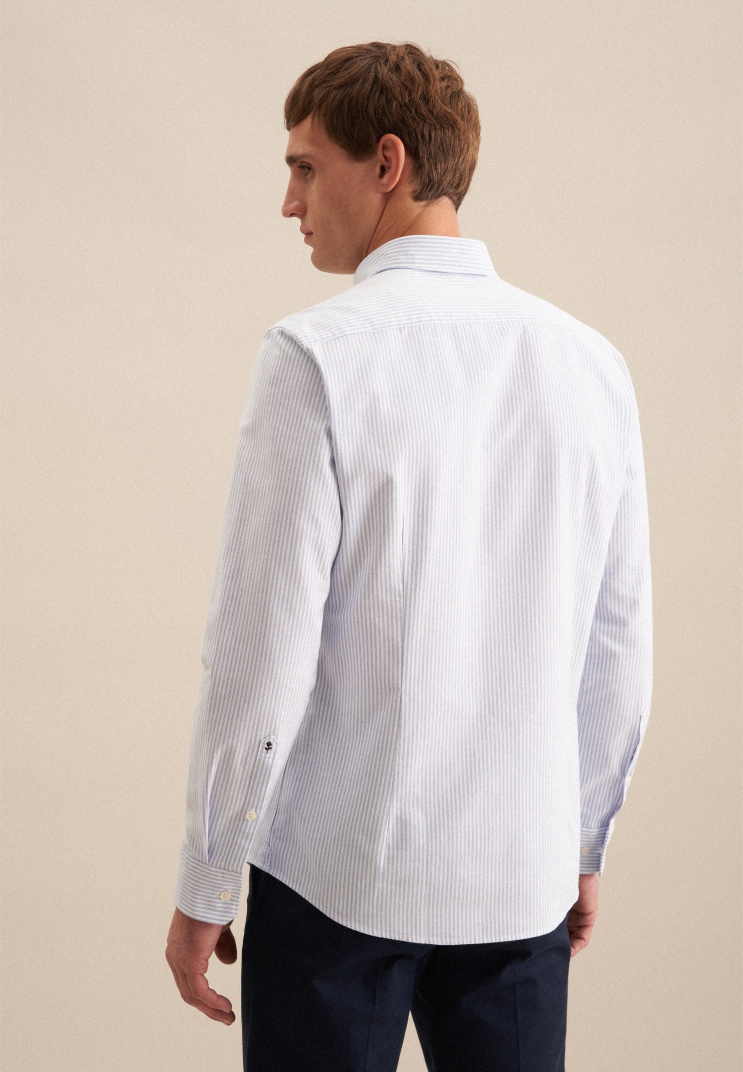 seidensticker Businesshemd Slim 1/1 Button-Down-Kragen Gestreift