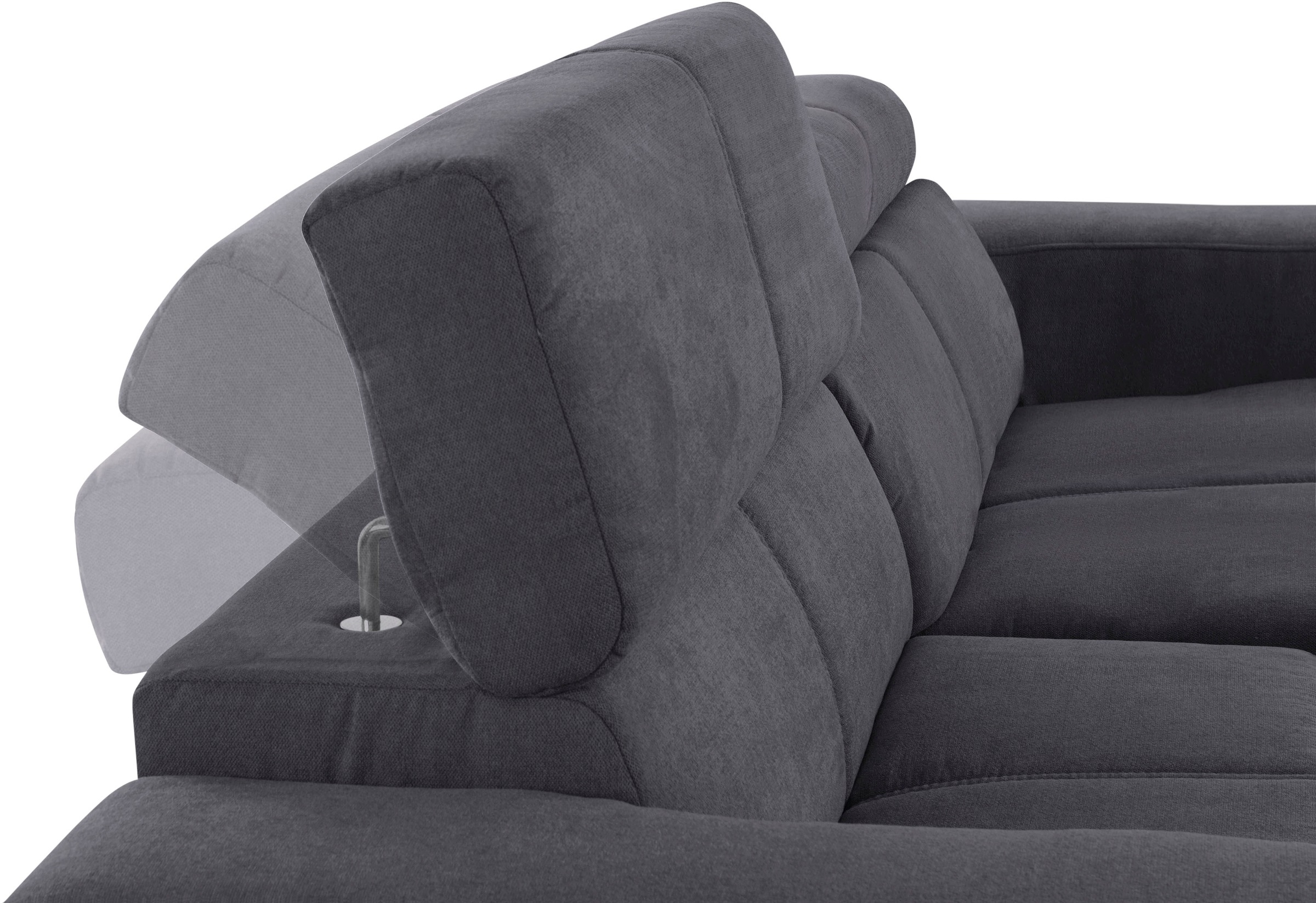 DOMO collection Ecksofa »Brandon kleine Ausführung B/T/H: 214/100/80 cm«, Mit Kopfteilverstellung, auch in Leder und Cord, L-Form