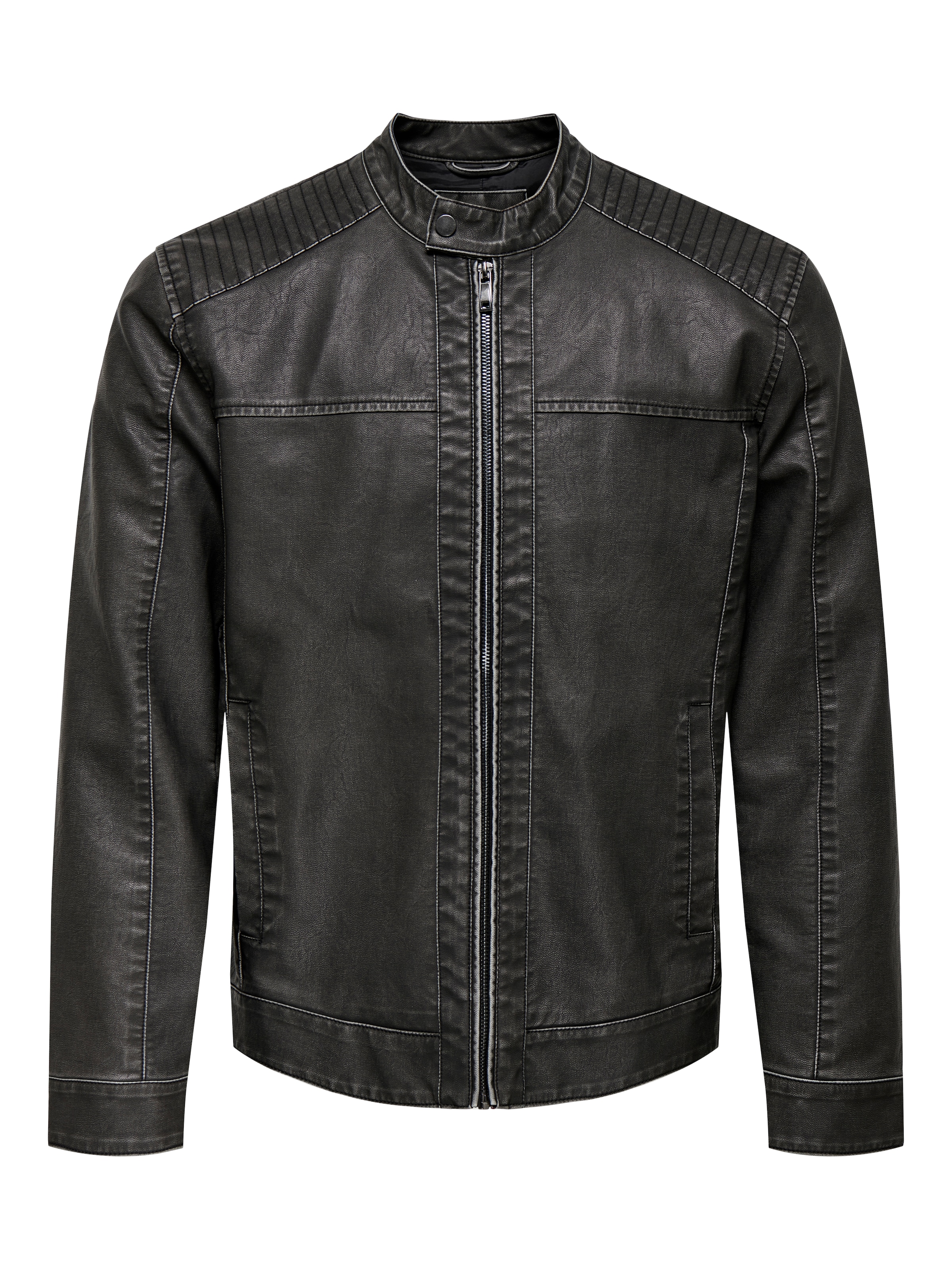 ONLY & SONS Bikerjacke »MIKE PU RACER JACKET«, ohne Kapuze