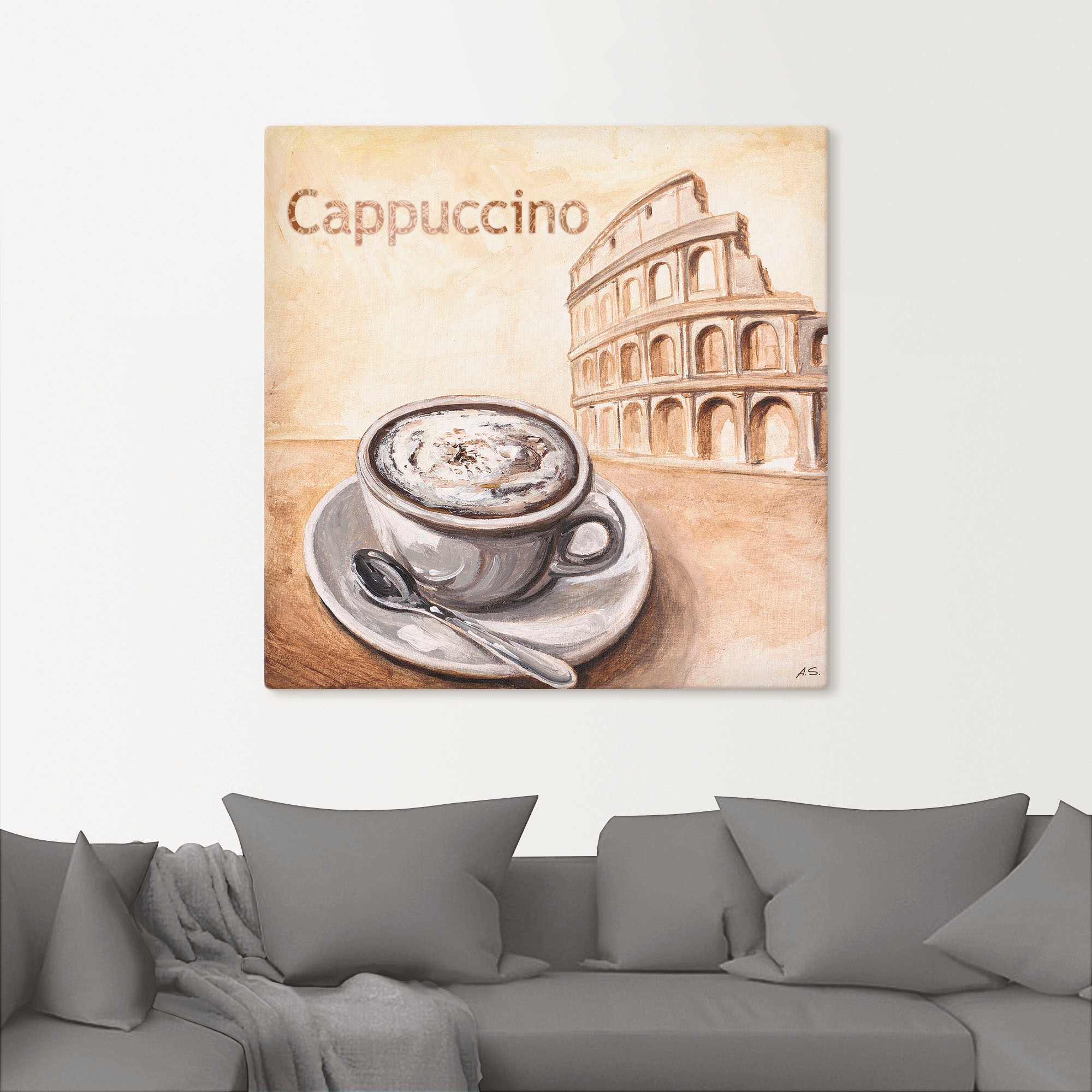Artland Wandbild »Cappuccino in Rom« Kaffee Bilder 1 Stk. tlg. als Leinwandbild in verschied. Größen