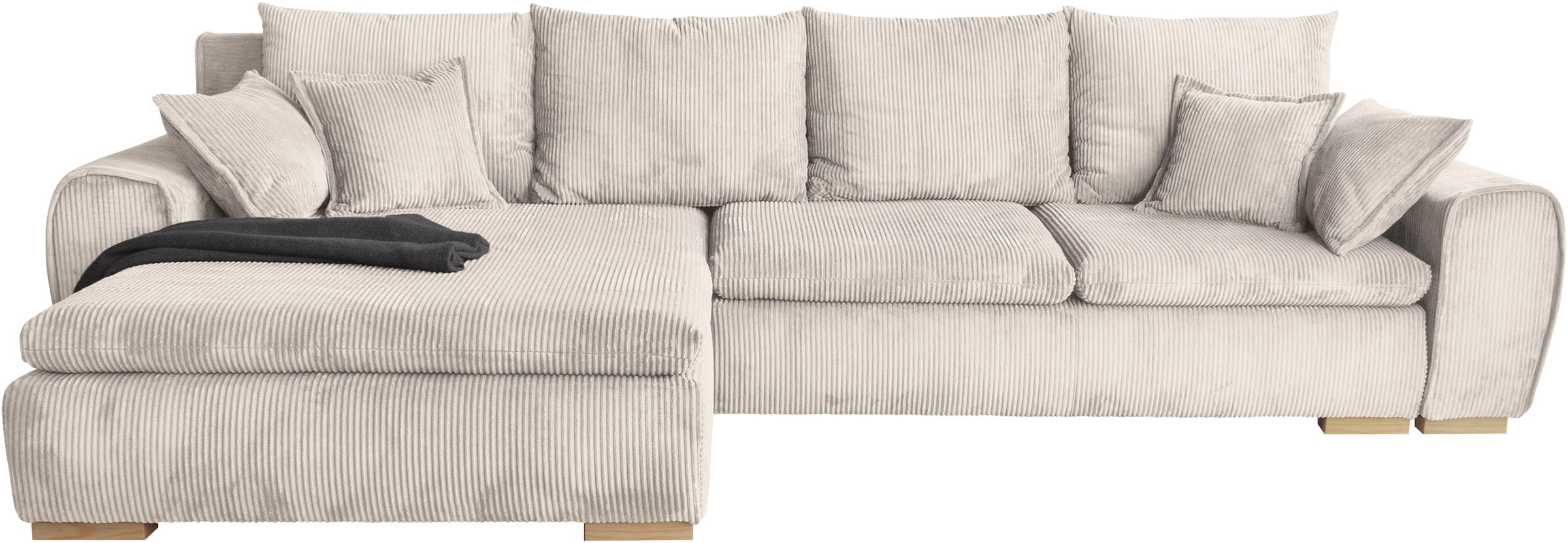 Home affaire Ecksofa »Cara Mia«, Cord Bezug, inkl. Schlaffunktion und Stauraum