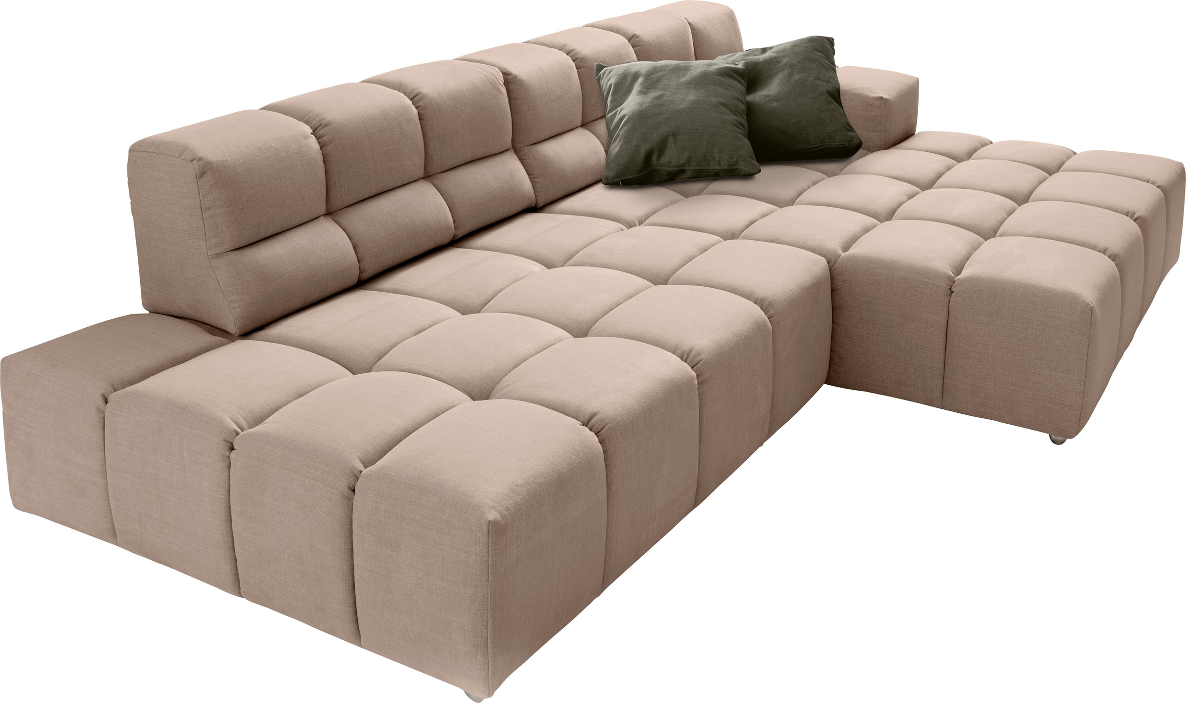 designwerk Ecksofa »Temple, Designsofa trifft hohen Sitzkomfort, L-Form« mit Sitztiefenverstellung