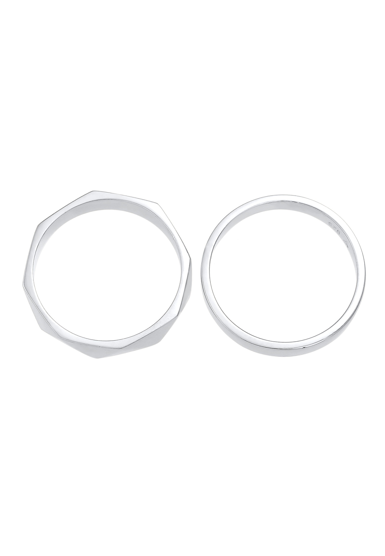Elli Ring-Set »Ring Bandring Basic Hexagon Element (2 tlg) 925 Silber«