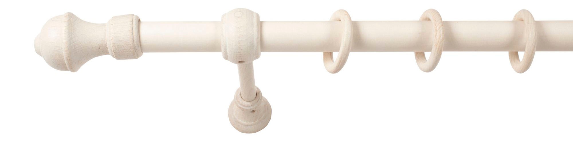SN DECO GROUP Gardinenstange »Ares«, 1 läufig-läufig, Fixmaß, 28 mm, Holz, verschiedene Längen und Farben, Komplettset