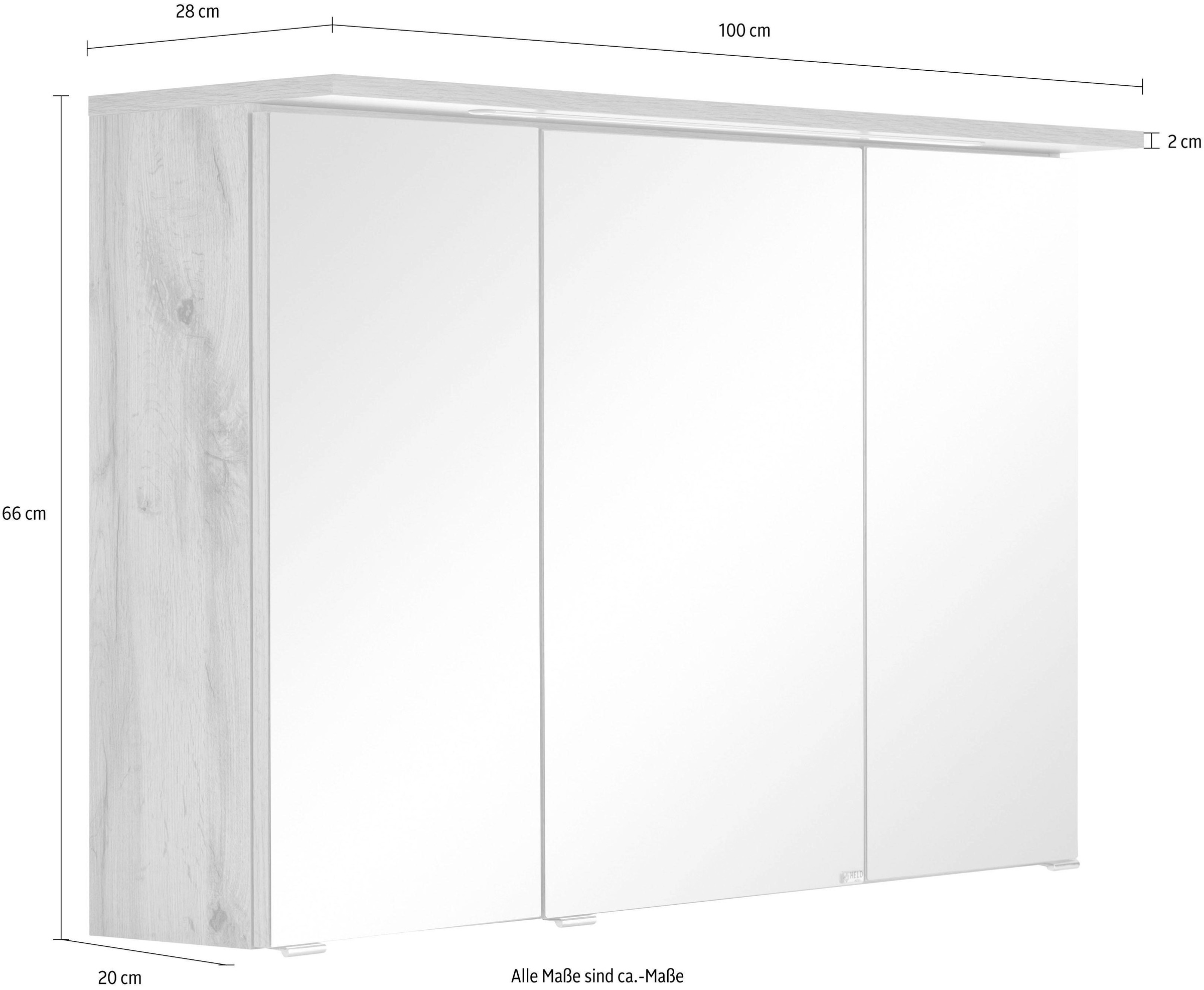 welltime Spiegelschrank »Lucca«, mit LED Beleuchtung