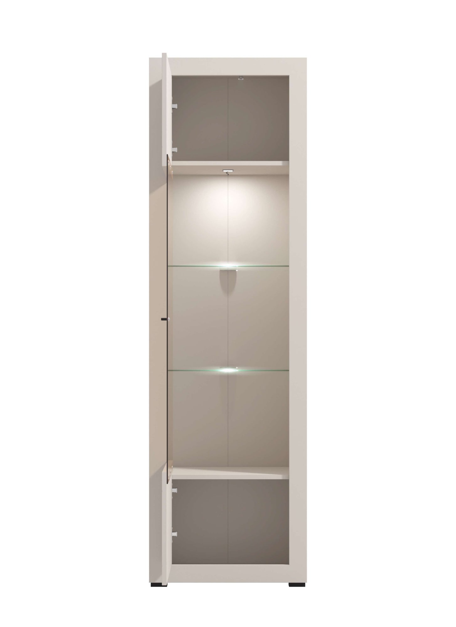 Home affaire Vitrine »Essex Vitrinenschrank, Glasschrank, Standvitrine, Highboard/Sideboard« Präzise Heißfolienprägung, Metallgriff, Eleganter Glasboden