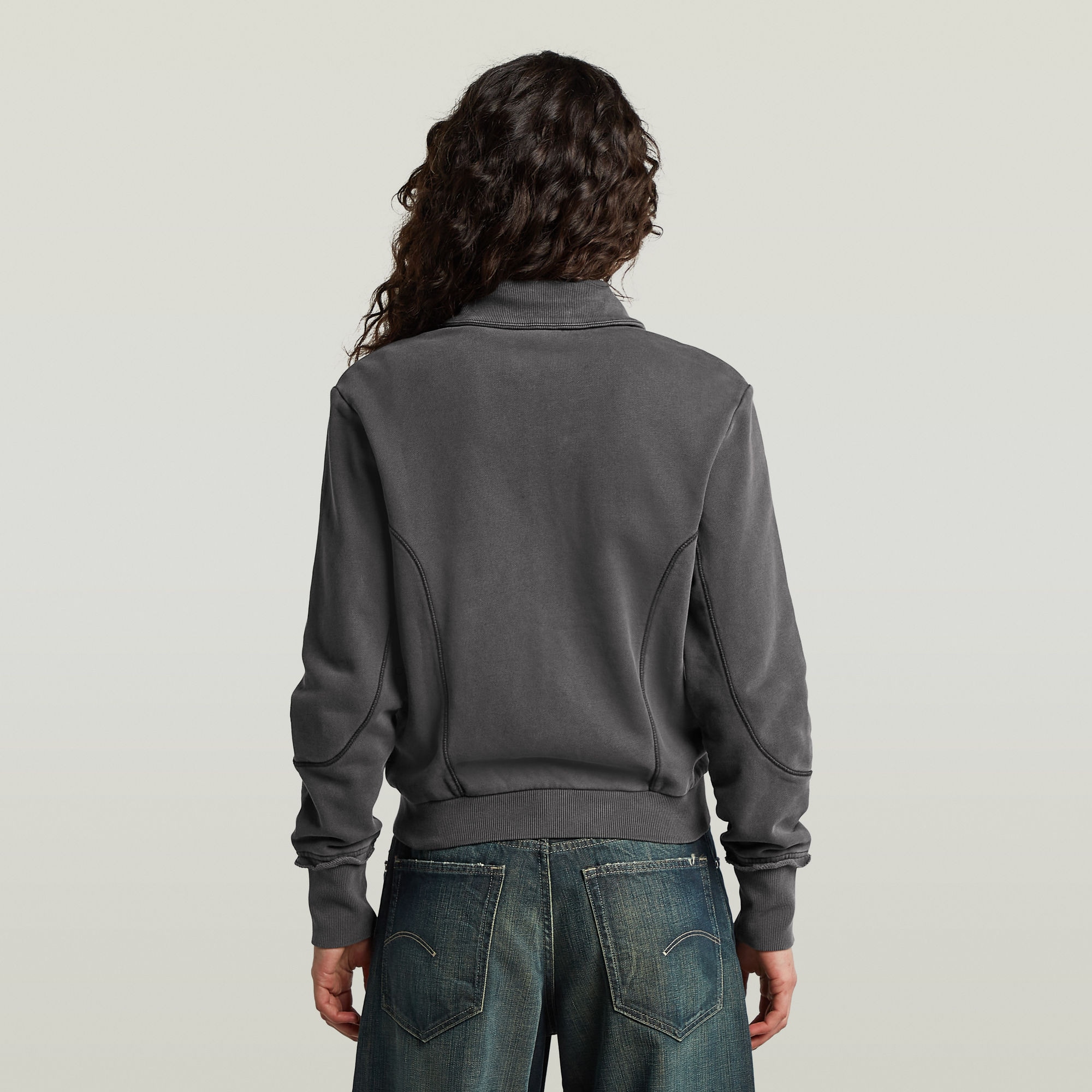 G-STAR Sweatjacke »Washed zip thru sw wmn« mit Stehkragen, Used-Optik