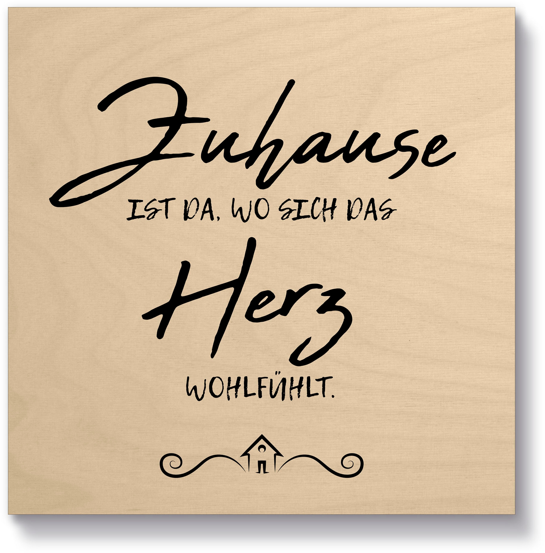 Artland Holzbild »Zuhause III«, Sprüche kaufen St.) (1 Rechnung & Texte, auf