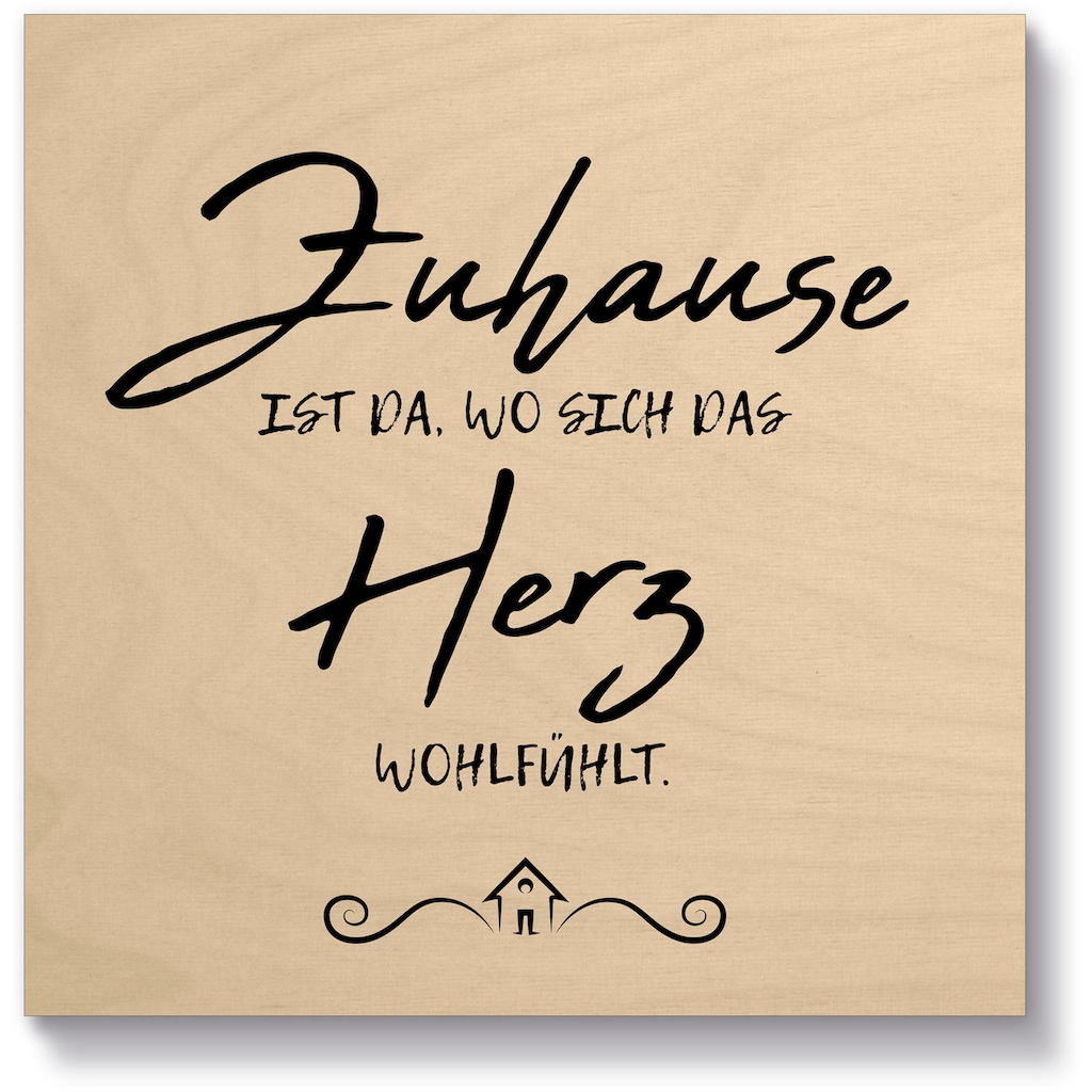 Artland Holzbild »Zuhause III«, Sprüche & Texte, (1 St.)