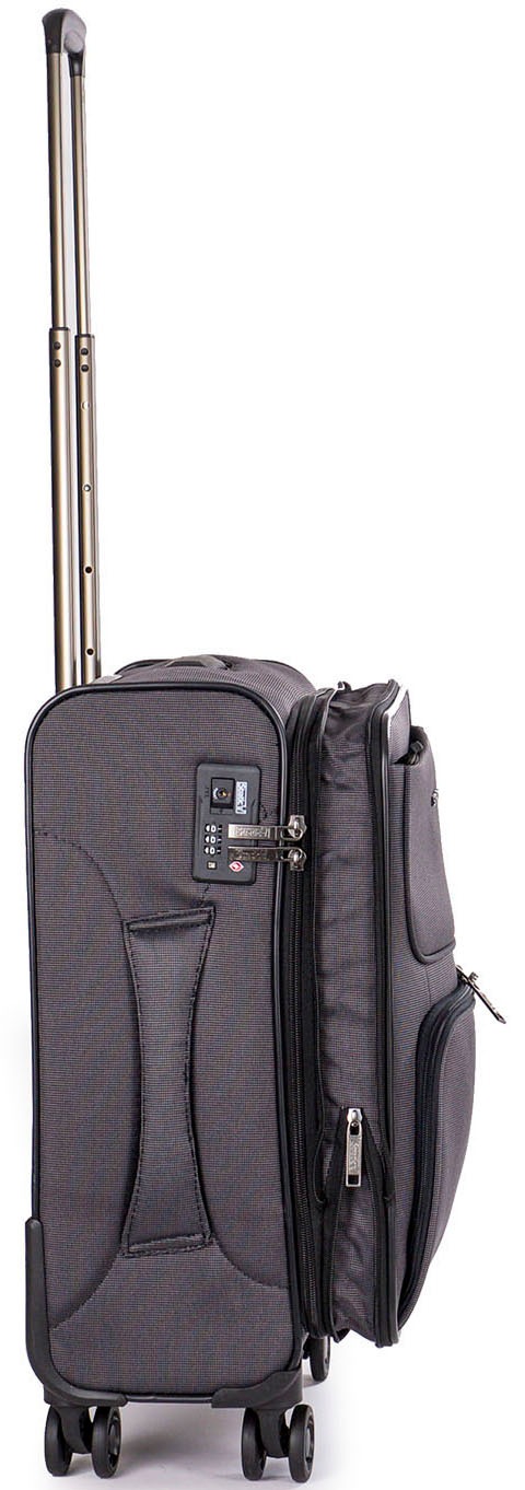 Stratic Weichgepäck-Trolley »Bendigo Light + S, black«, 4 Rollen, Handgepäck Reisekoffer Reisegepäck TSA-Zahlenschloss
