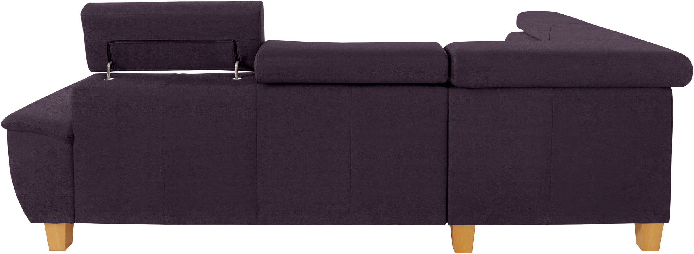 exxpo - sofa fashion Ecksofa »Enya, hoher Sitzkomfort, Breite 266cm, bequem, 12cm hohe Füße, L-Form« mit Kopfteilverstellung, wahlweise Bettfunktion u. Bettkasten