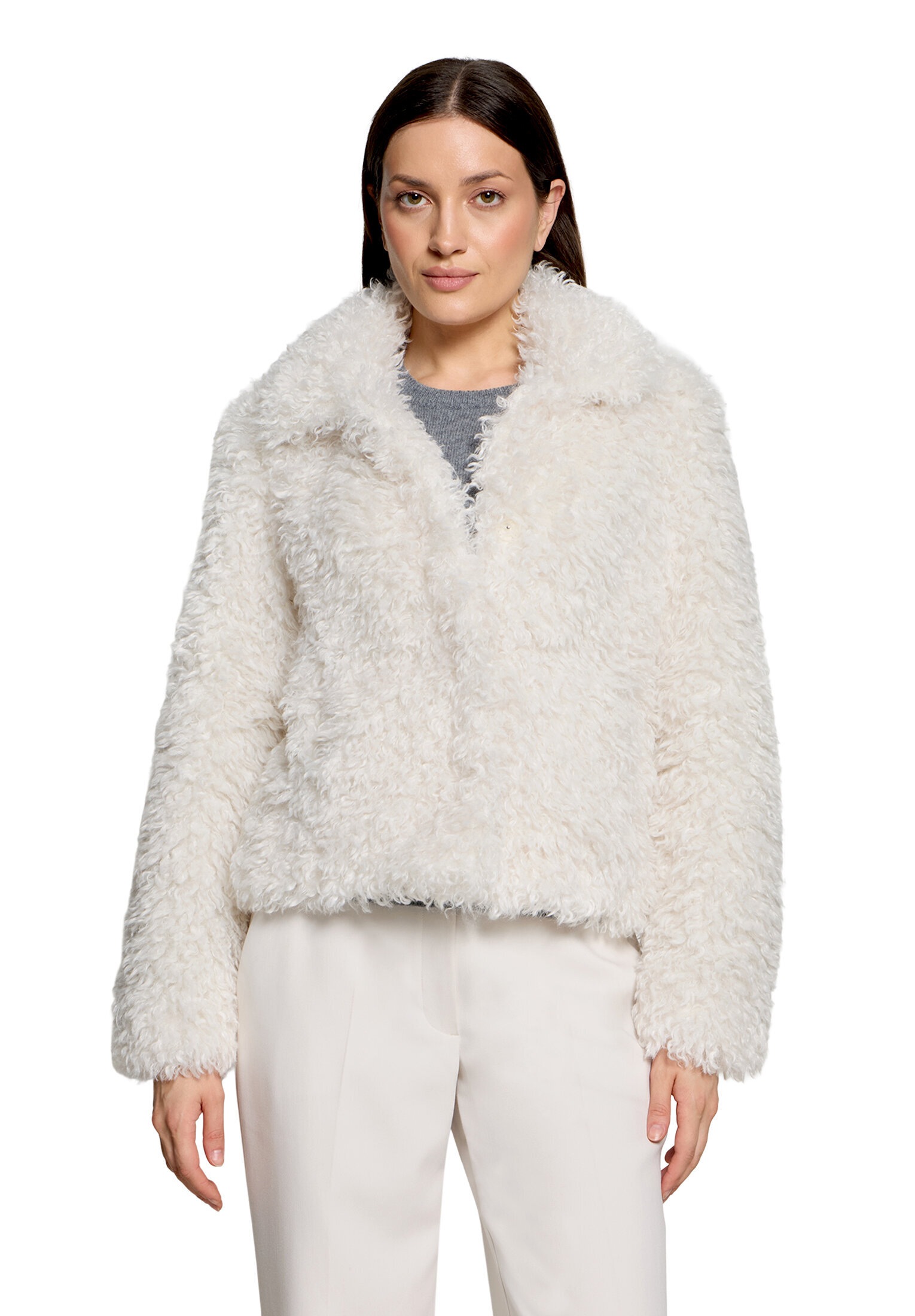Betty&Co Plüschjacke »Plüschjacke mit Kragen«