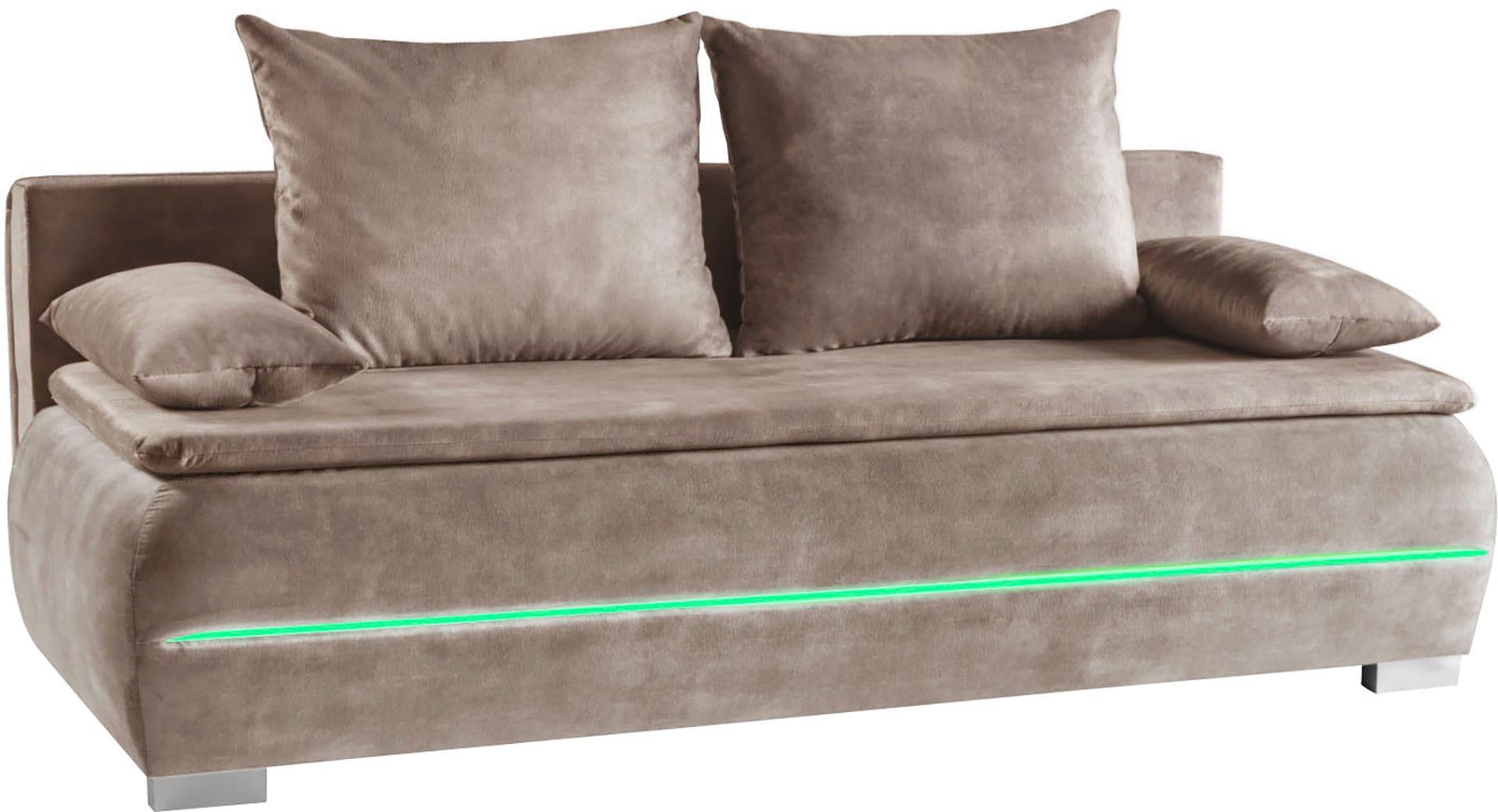 WERK2 Schlafsofa »Tekla LED«, 2-Sitzer Schlafcouch mit Bettkasten & stylischer RGB-LED-Beleuchtung