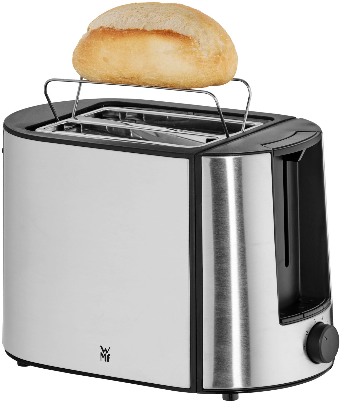 WMF Toaster »Bueno Pro, 2-Scheiben-Toaster mit integriertem Brötchenaufsatz«, 2 kurze Schlitze, für 2 Scheiben, 870 W, 6 Bräunungsstufen, Brotzentrierung, Krümelschublade, Cromargan Gehäuse