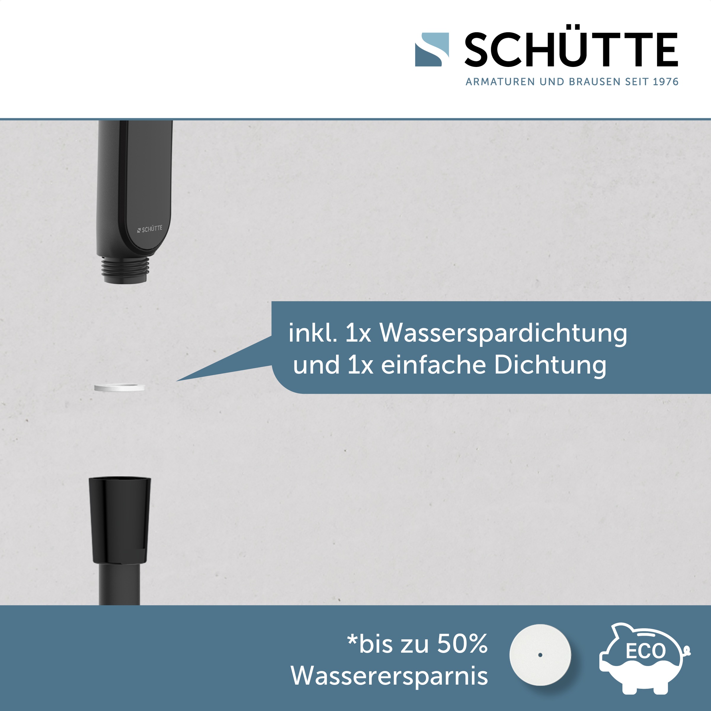 Schütte Stangenbrause-Set »KARIBIK«, (Komplett-Set), höhenverstellbar, mit Antikalk-Beschichtung, wassersparend