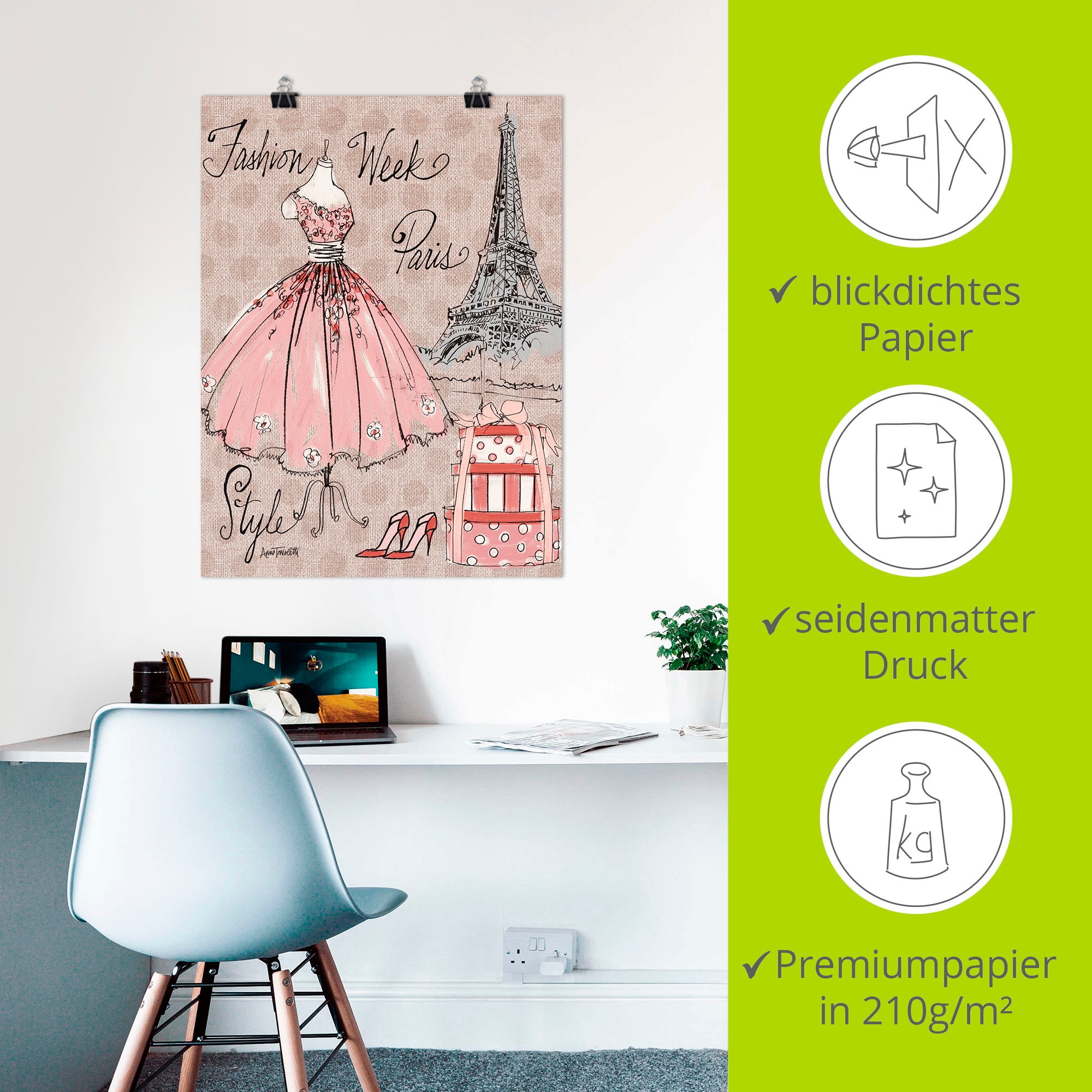 Artland Wandbild »Fashion Week III« Mode 1 Stk. tlg. als Leinwandbild, Poster, Wandaufkleber in verschied. Größen