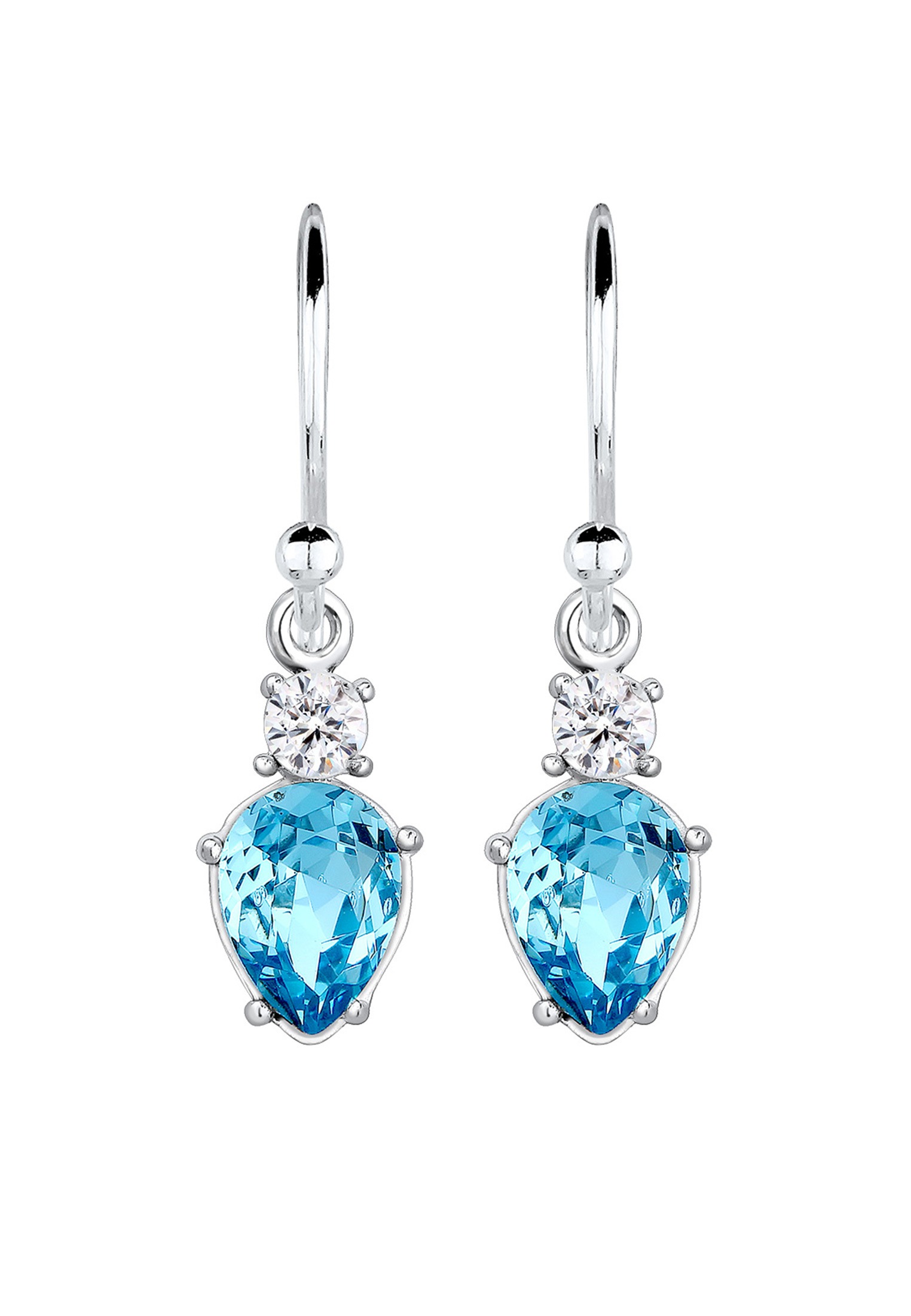 Elli Paar Ohrhänger »Ohrringe Ohrhänger Tropfen Glas Kristalle Hellblau 925 Sterling Silber«