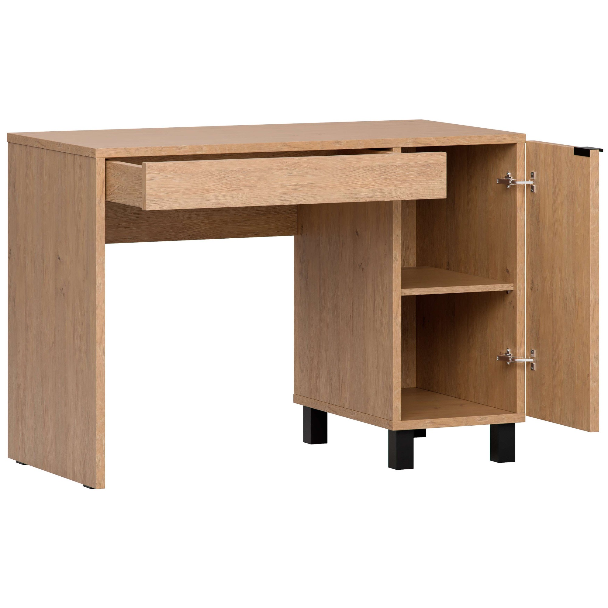 VOX Schreibtisch »SIMPLE Computertisch mit Stauraum, langlebige und stabile Qualität« B/T/H: 110/55/86,7 cm,  Bürotisch mit Schublade & Schrank in 3 Farben erhältlich, Metallgriffe