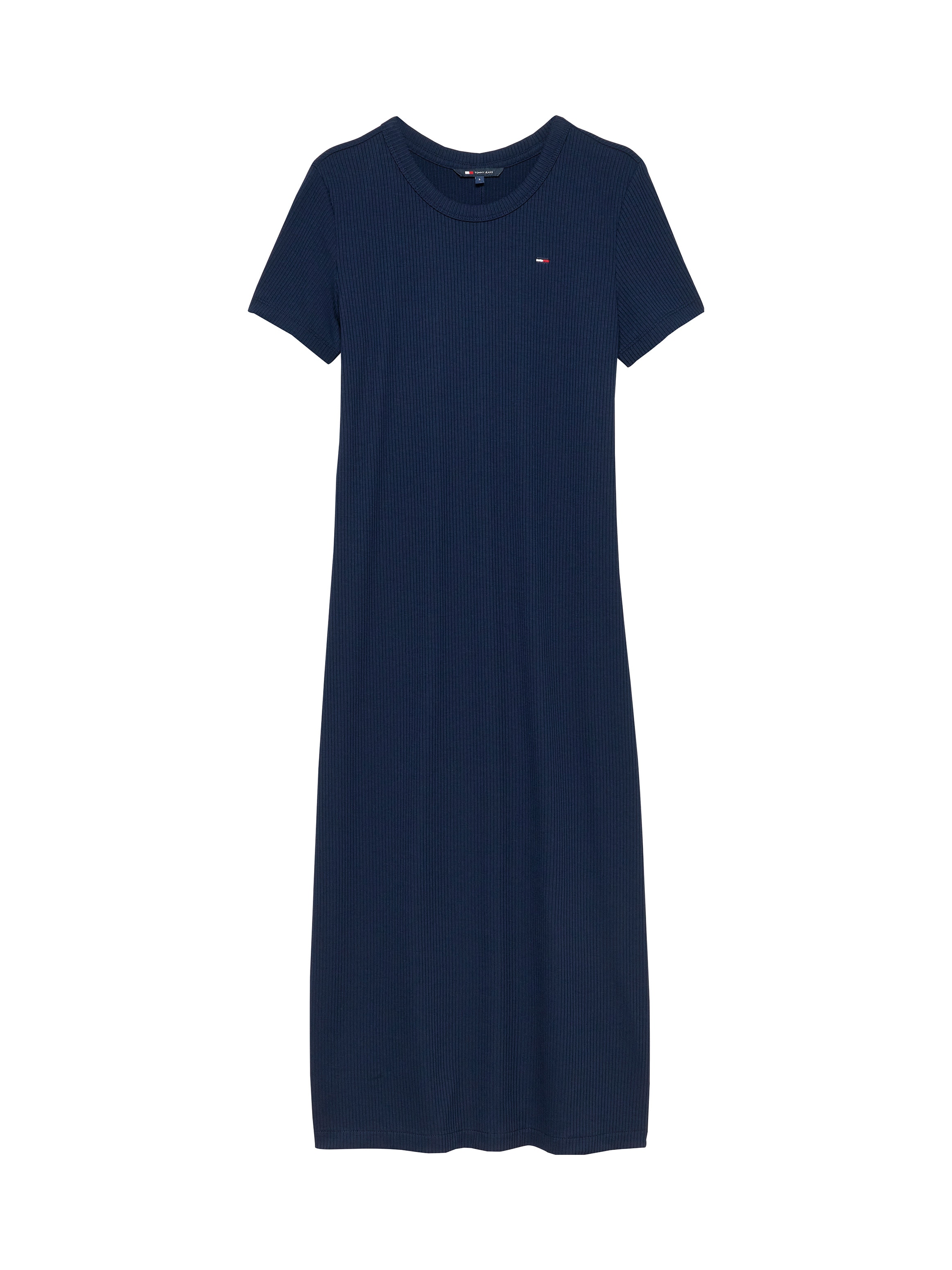 Tommy Jeans Jerseykleid, mit gerippter Struktur, Logostickerei