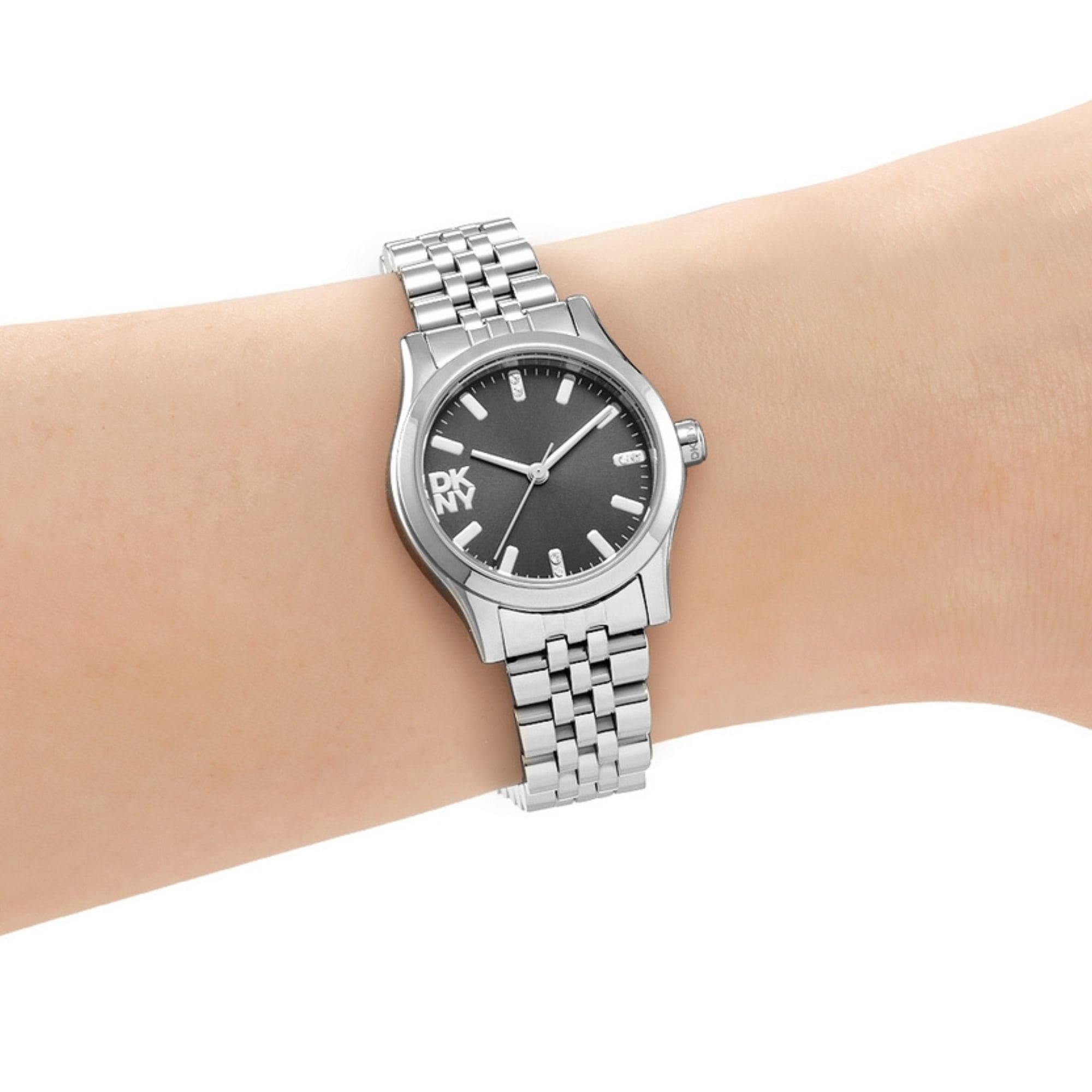 DKNY Quarzuhr »Essentials Watch« Armbanduhr, Damenuhr, Edelstahlarmband, analog