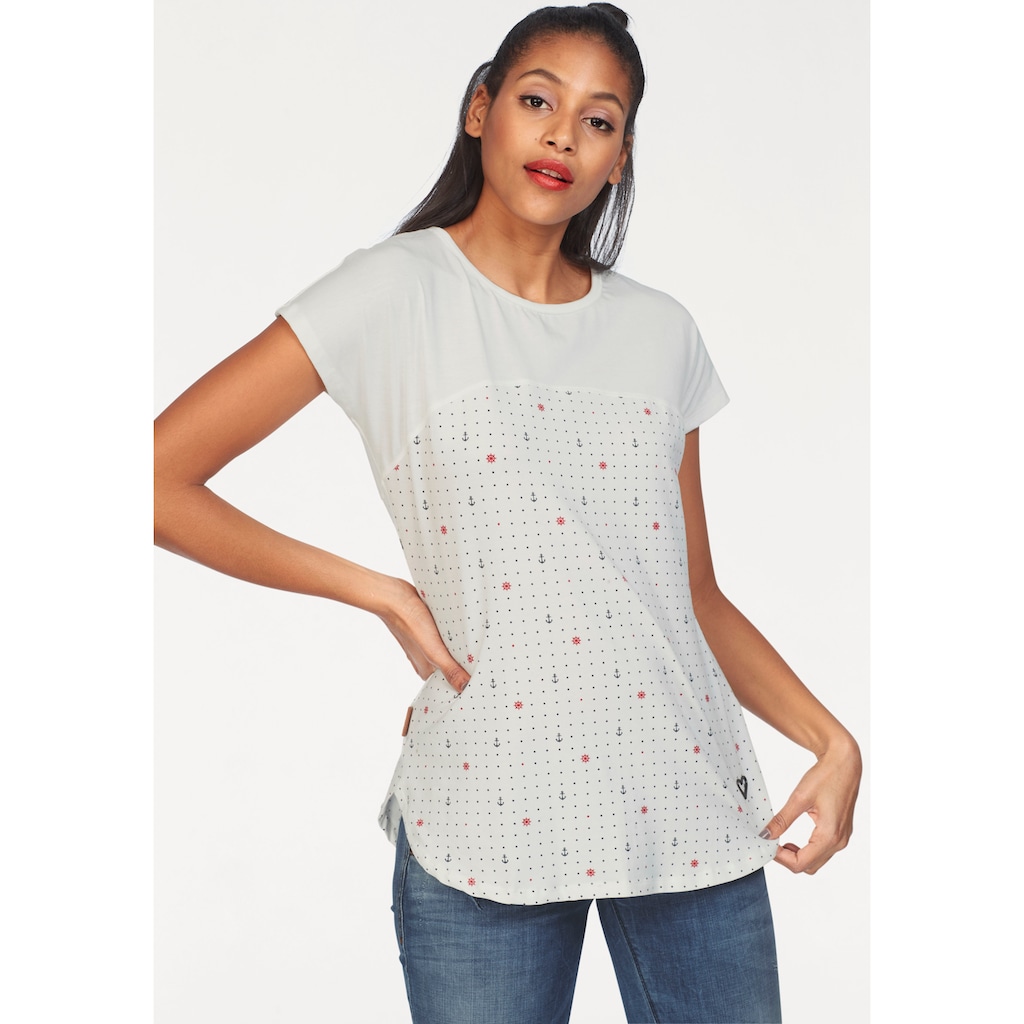 Alife & Kickin T-Shirt »ClaraAK« im Two-in-one-Look mit Allover- Miniprint