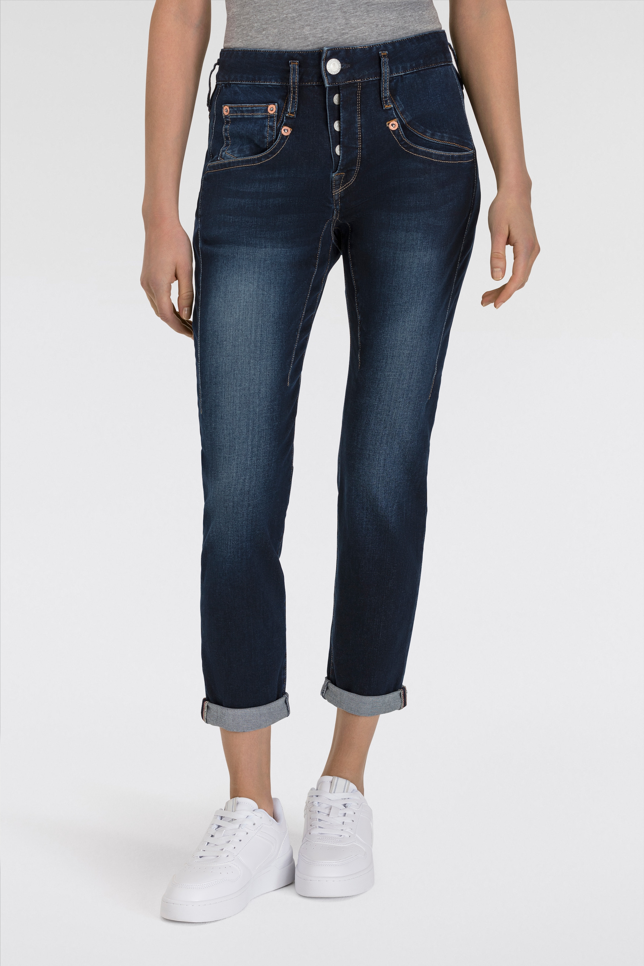 Herrlicher 7/8-Jeans »Shyra Cropped Reused Denim«, mit tiefsitzenden Taschen vorne