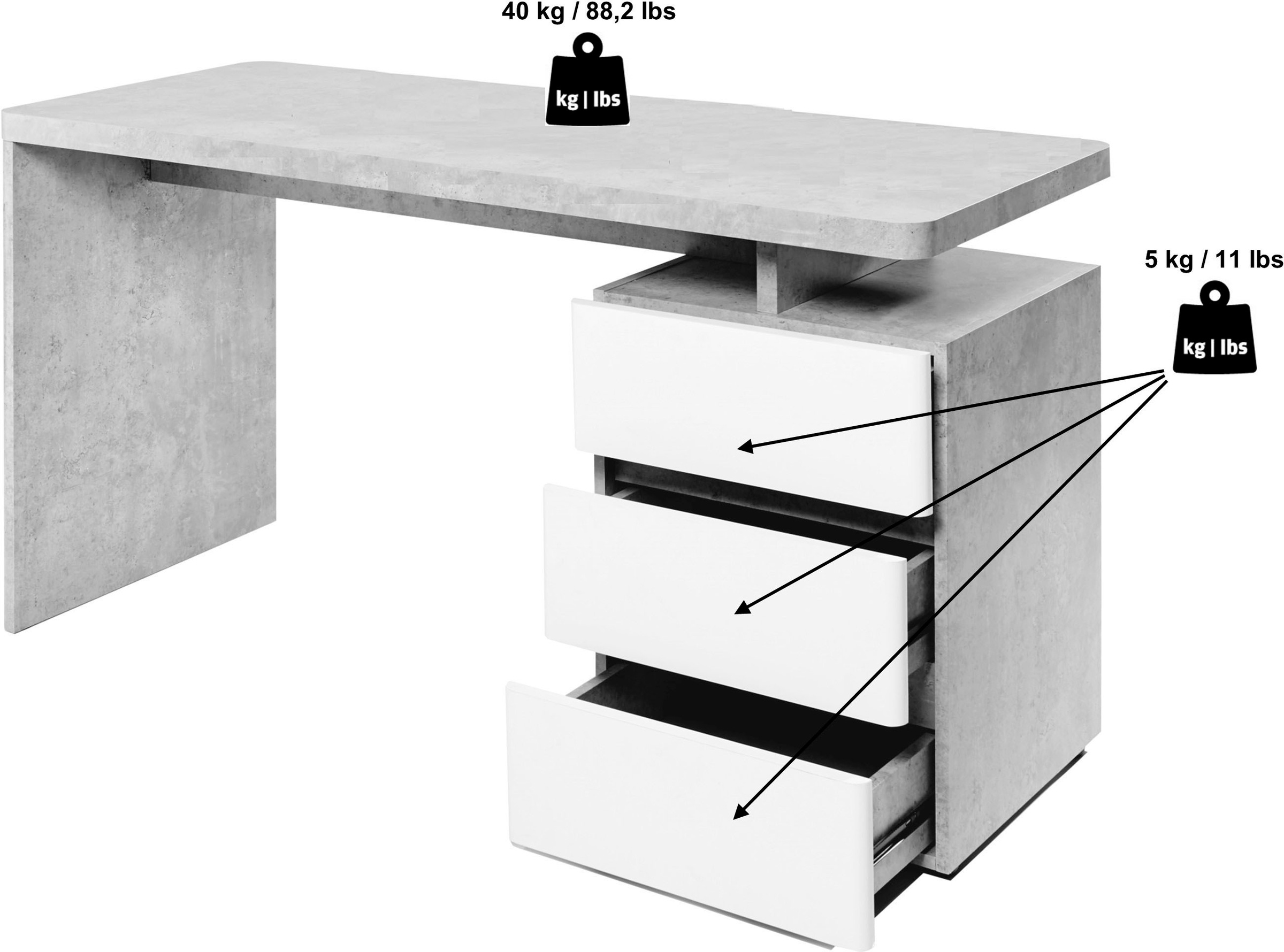 Jahnke Schreibtisch »CU-LIBRE C 240«, wechselseitig montierbar