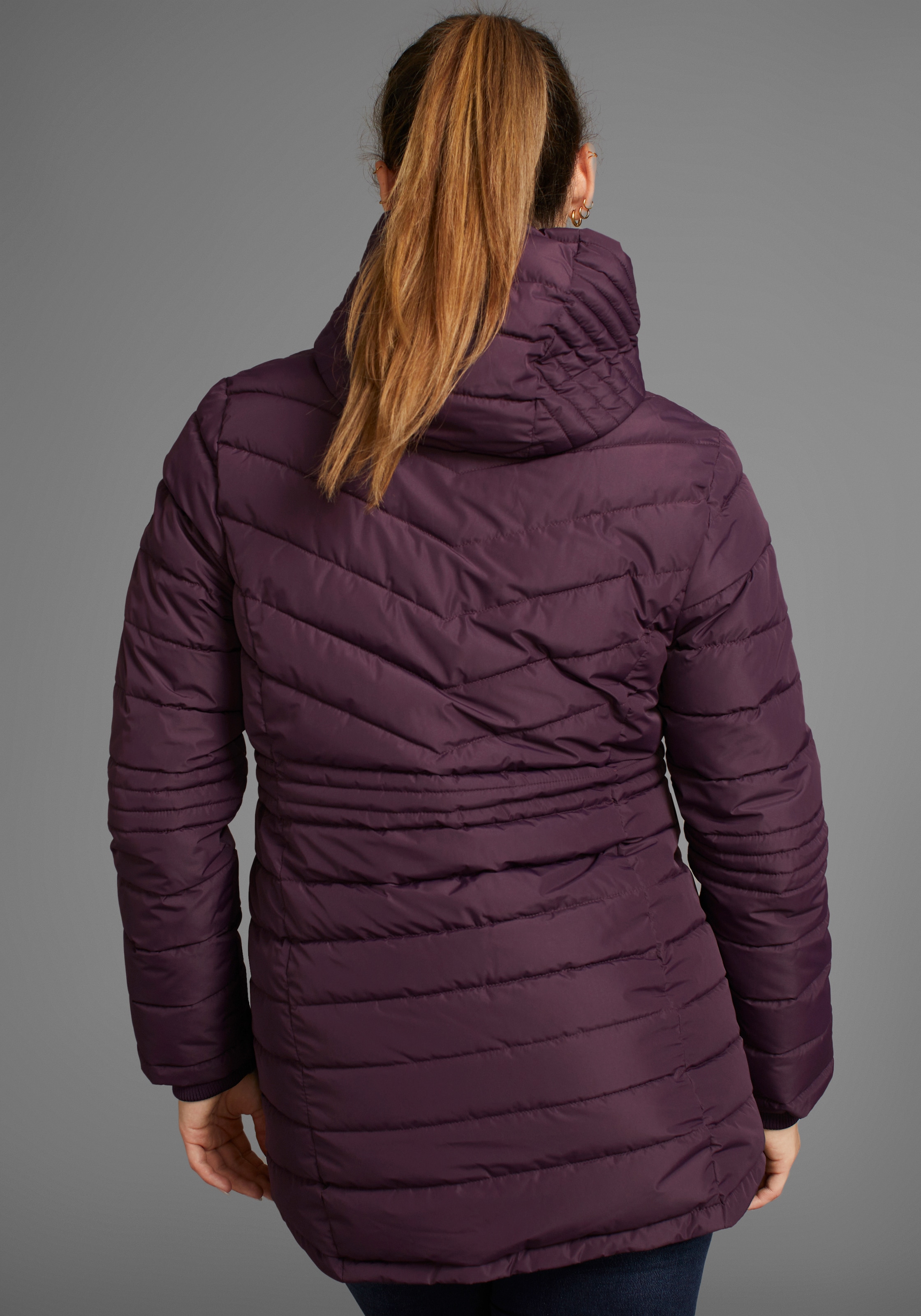Polarino Steppjacke, mit Kapuze, für Übergang und kühle Tage, atmungsaktiv, wasserabweisend