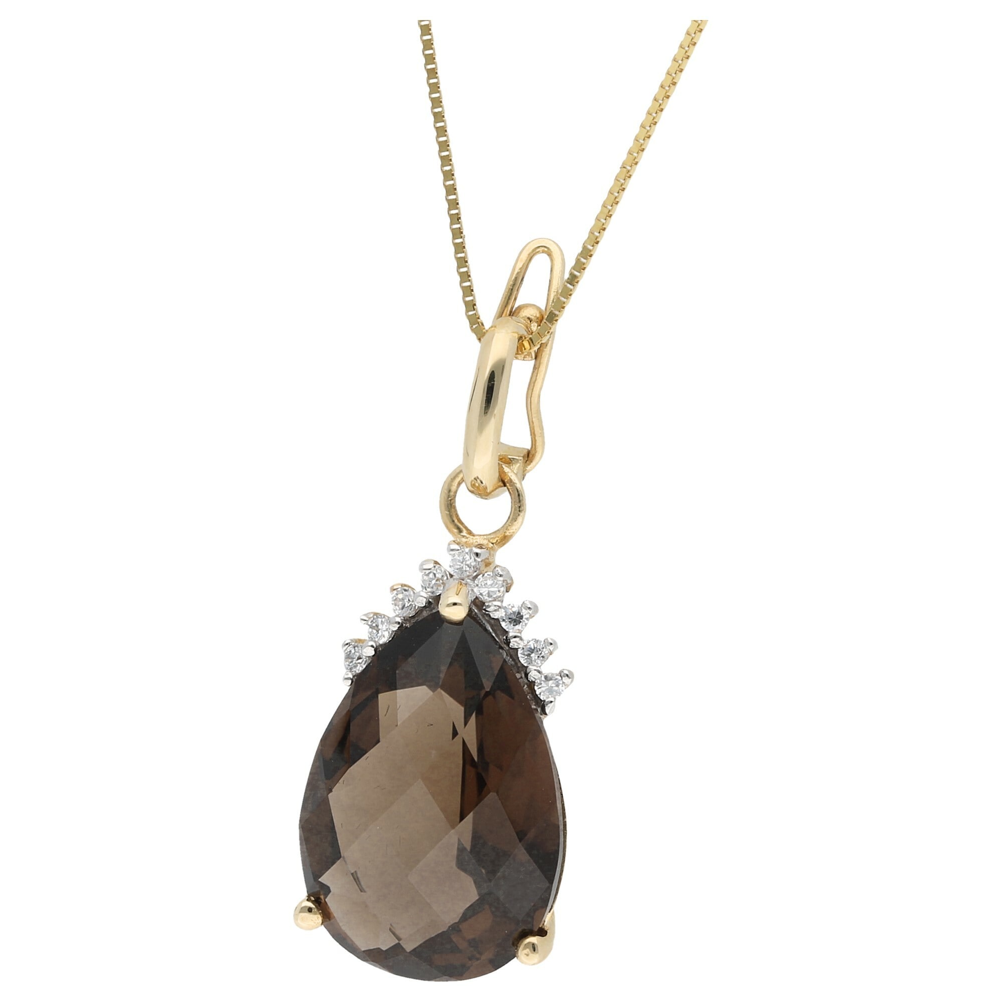 Luigi Merano Goldkette »Kette mit Rauchquartz und Zirkonia«