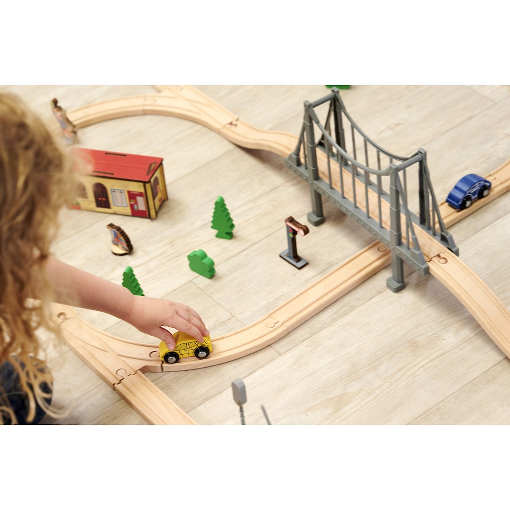 Eichhorn Spielzeug-Eisenbahn »Bahnset mit Brücke«, (Set, 55 tlg.)