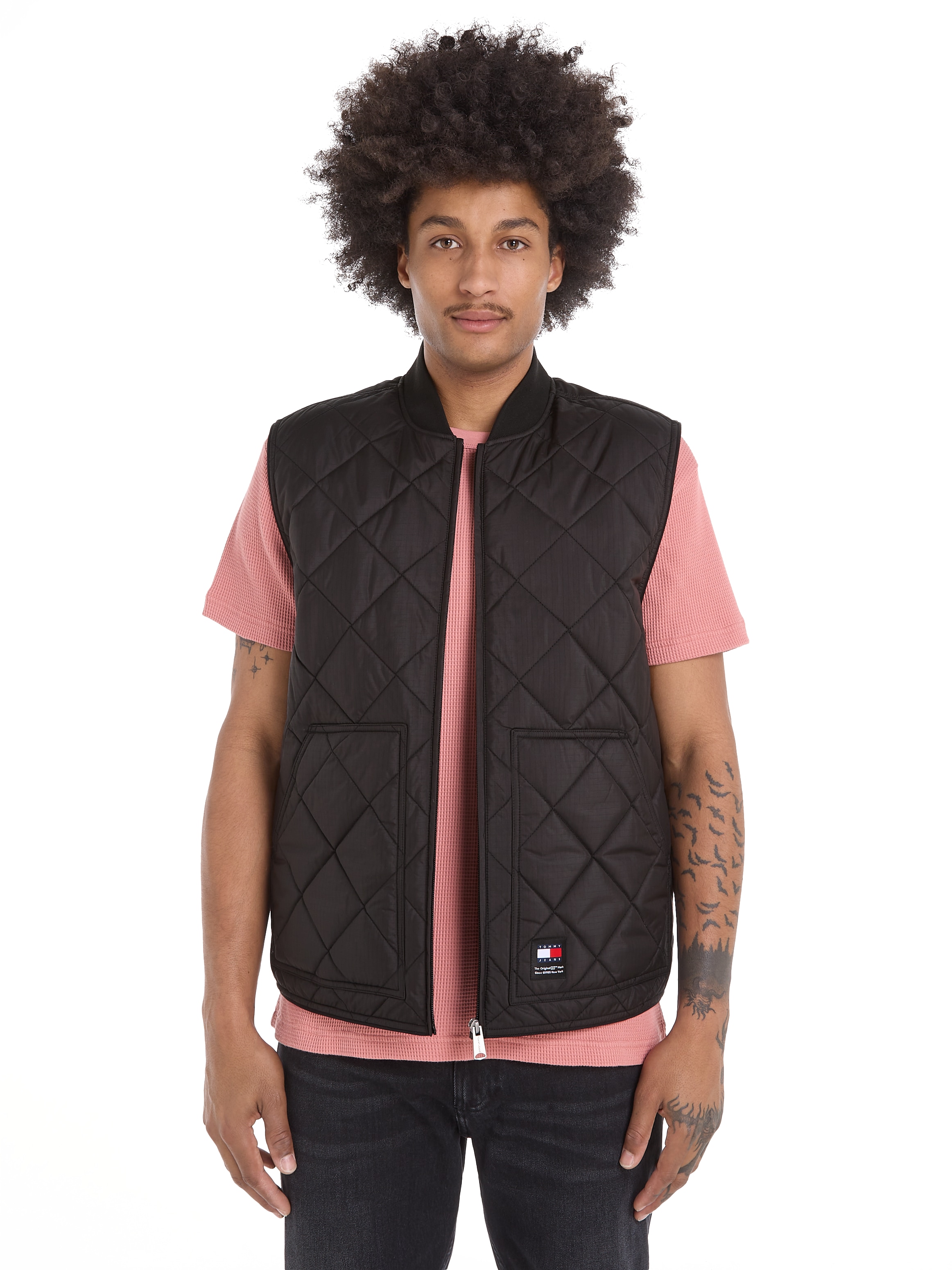 Tommy Jeans Steppweste »TJM REG ENTRY VEST«, mit modischem Rautenmuster