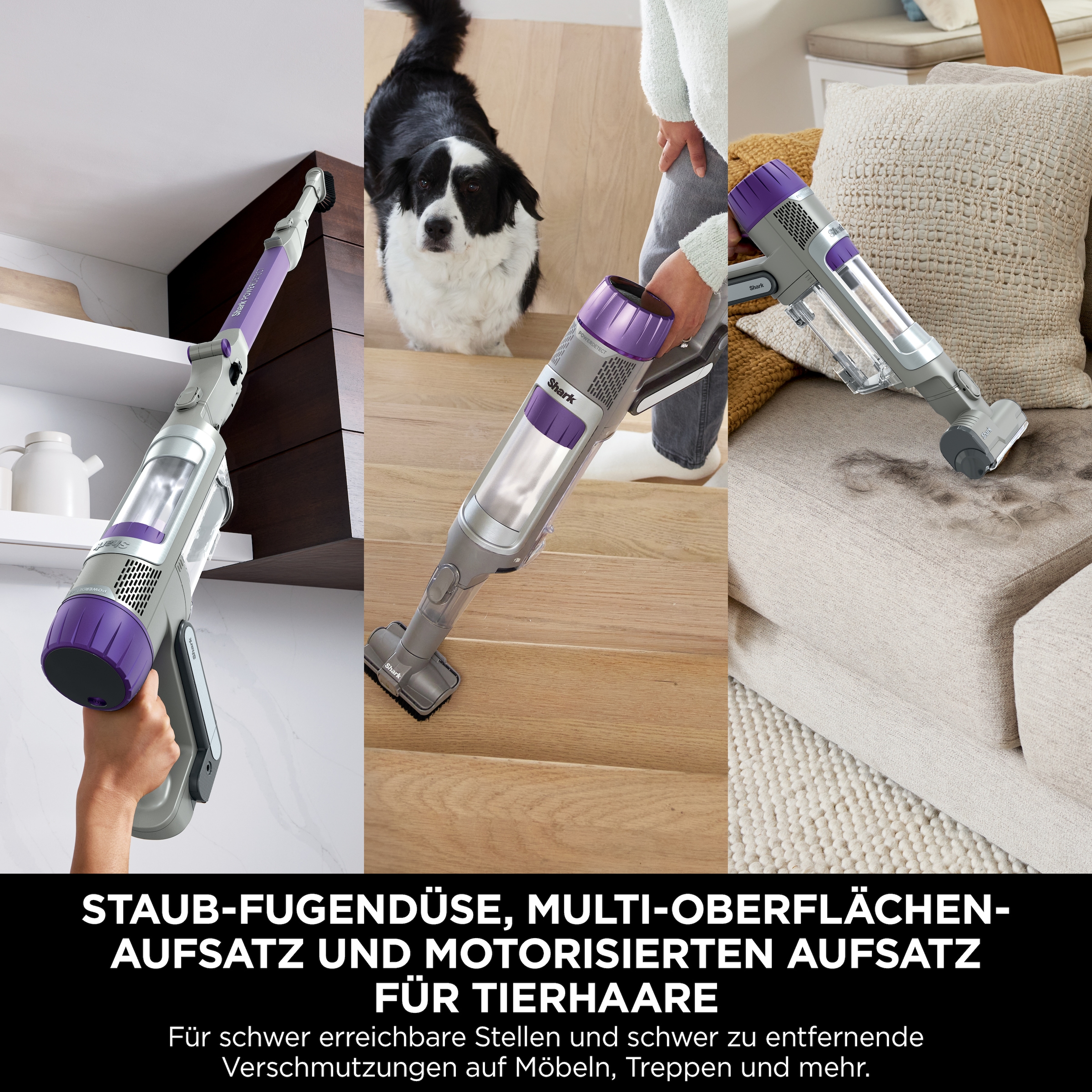 Shark Akku-Stielstaubsauger »Shark PowerDetect kabelloser Staubsauger IP1251EUT«, für Tierhaare