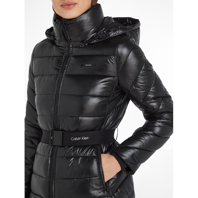 Calvin Klein Steppjacke »ESS BELTED PADDED LW JACKET«, mit Kapuze, mit  Markenlabel bei ♕