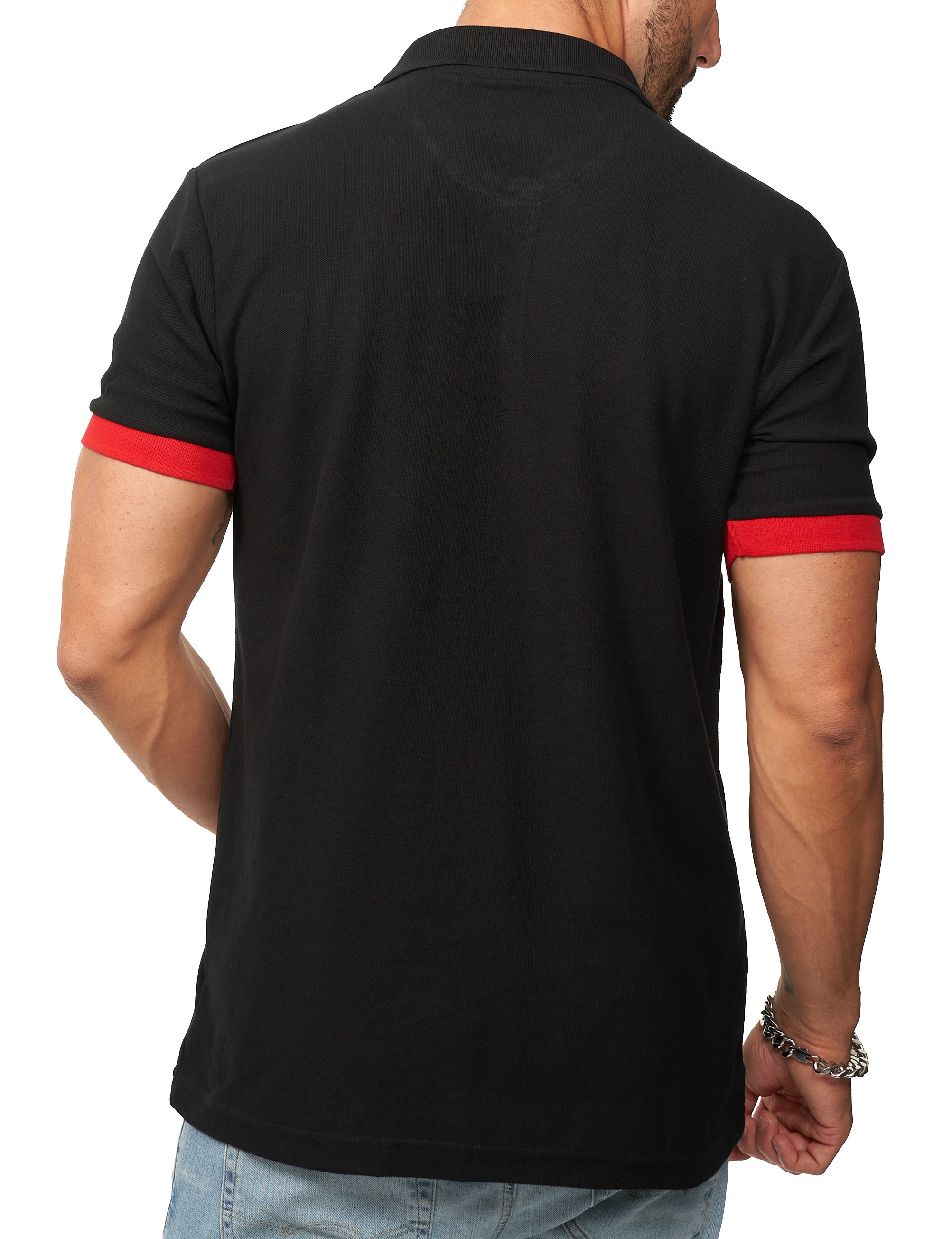 Daily Cotton Poloshirt »Daily Cotton Poloshirt in Kurzarm als Freizeit Polo T-Shirt - Polo-Hemd für Herren« Männer Polohemd im Regular-Fit in Piqué-Qualität mit Palmen-Logo