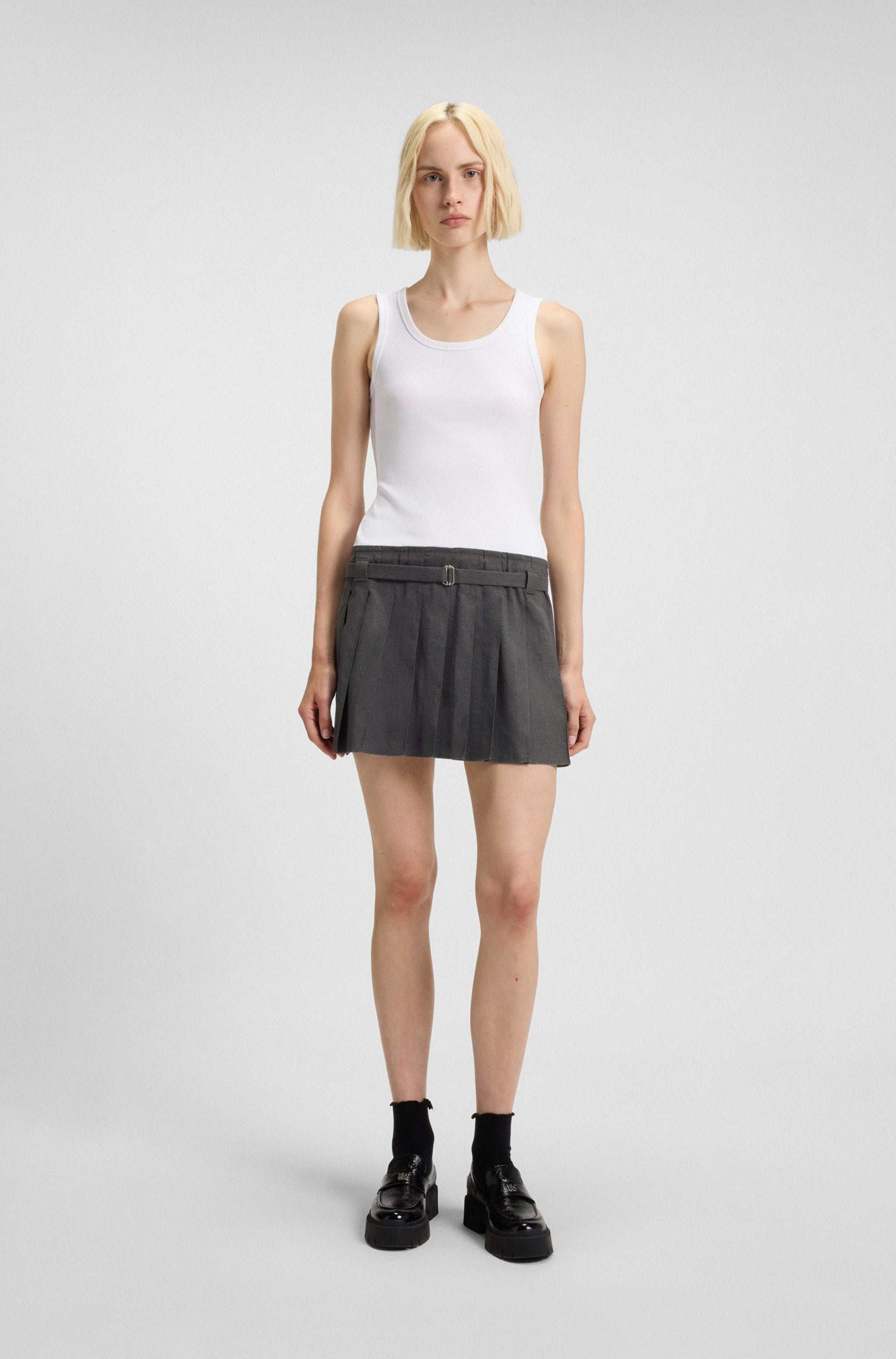 HUGO Blue Minikleid »Norila«, Slim Fit, mit plissiertem Rockteil