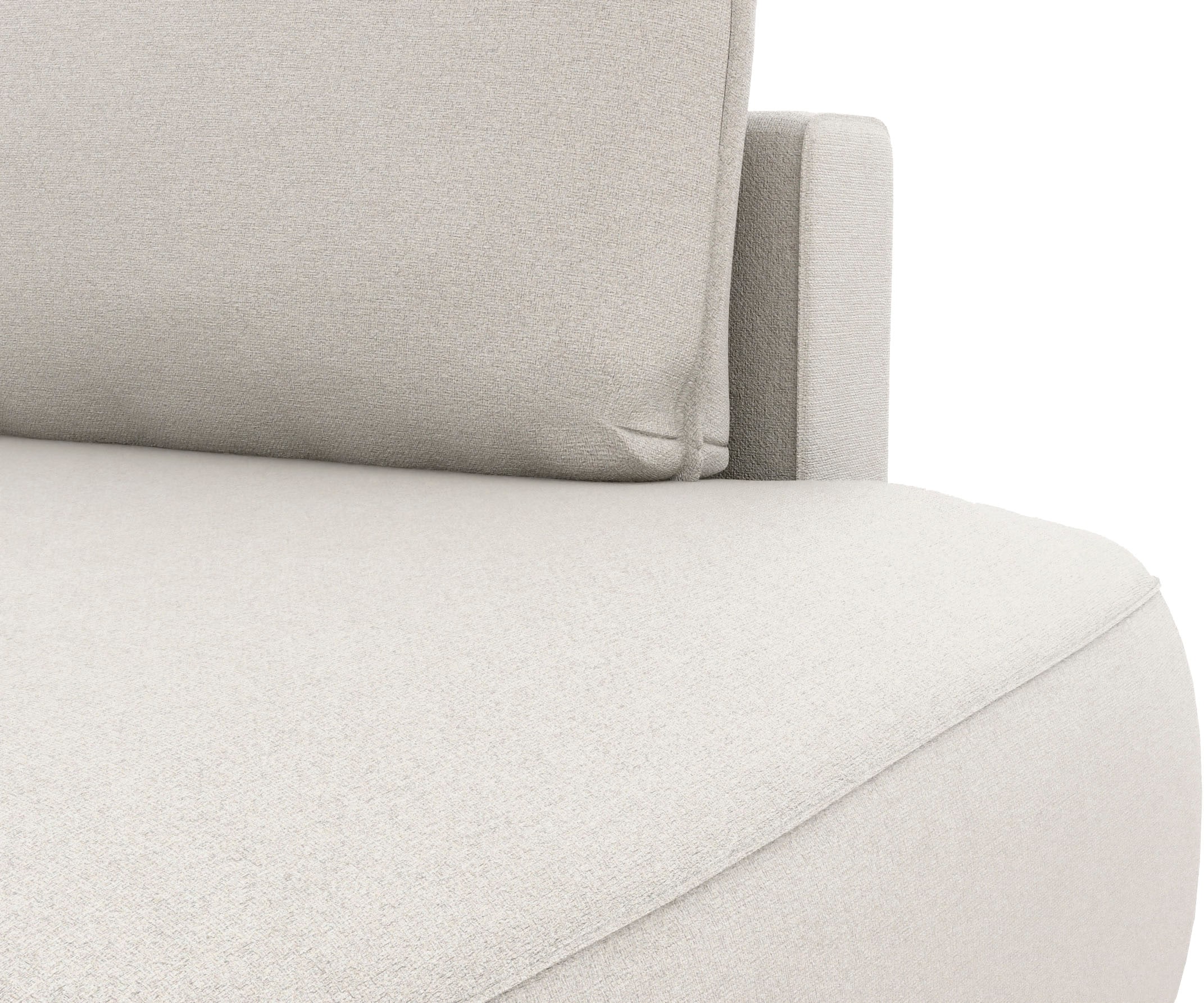 TRENDMANUFAKTUR Ecksofa »Fordon II, Schlafsofa mit Bettkasten, Couch in L-Form, Breite 250 cm« in Struktur LUMOS, 3D-Effekt, sandgrau, Armlehne links