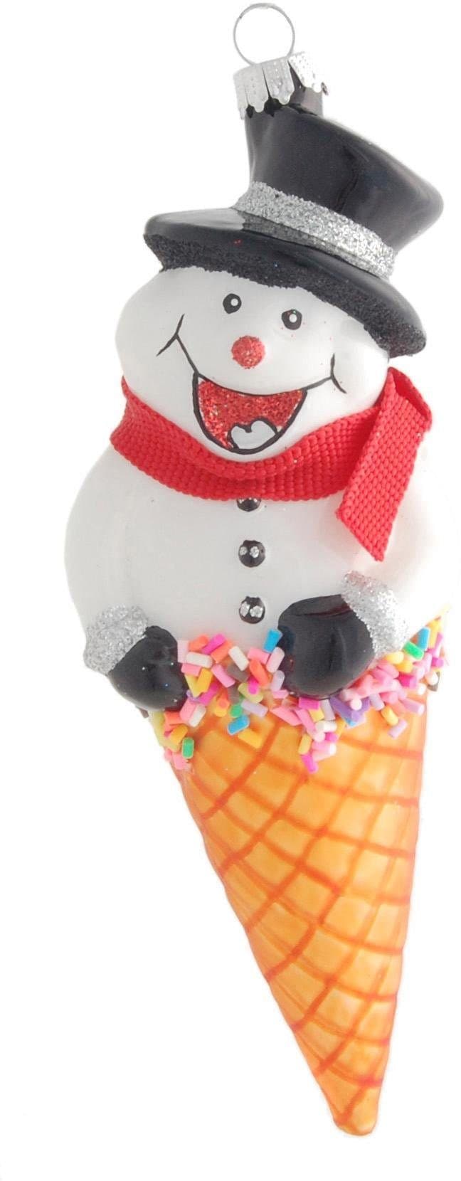 Christbaumschmuck »Eistüte Schneemann, Weihnachtsdeko, Christbaumschmuck«, (1 tlg.),...