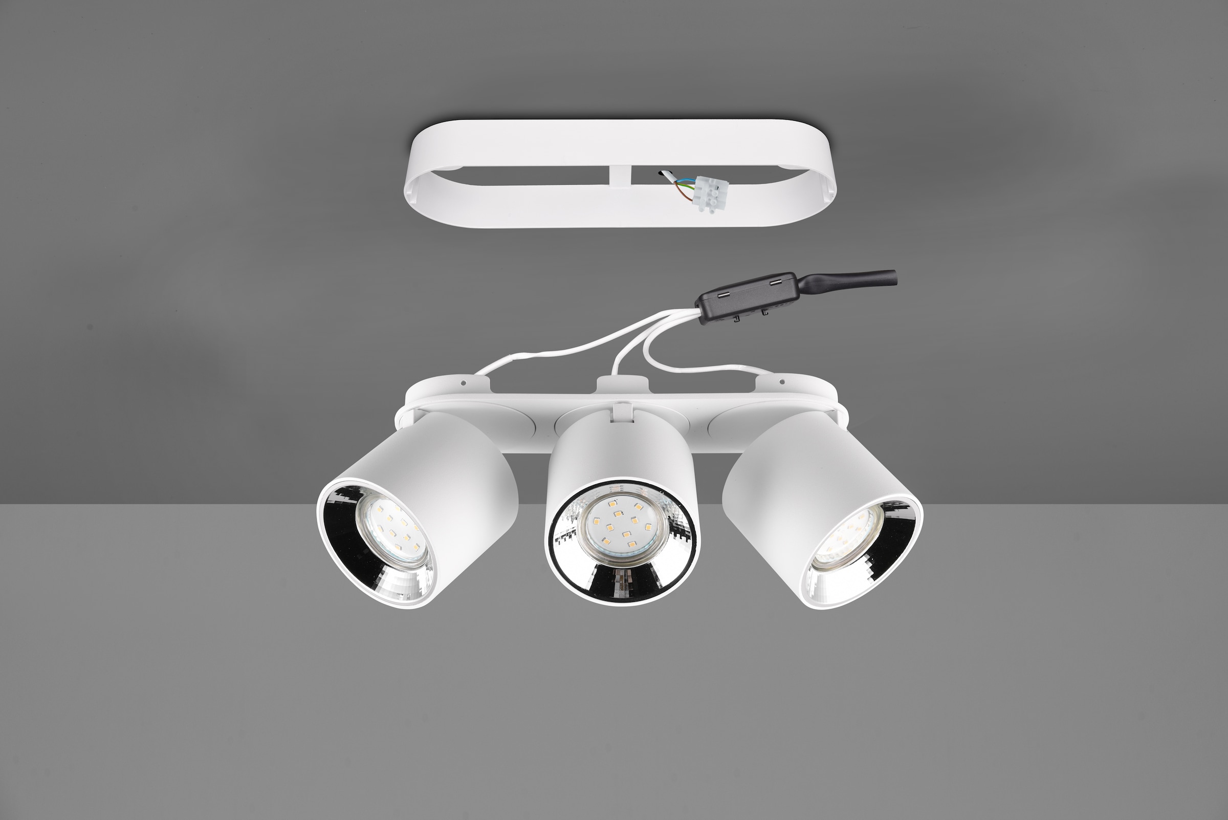 TRIO Leuchten Deckenleuchte »GUAYANA, Deckenspot 3-flammig exkl 3x GU10 max 10W Spot verstellbar«, 3 flammig, Leuchtmittel GU10 | Leuchtmittel wechselbar, als Aufbauspot oder Einbauspot nutzbar Spot schwenkbar und drehbar