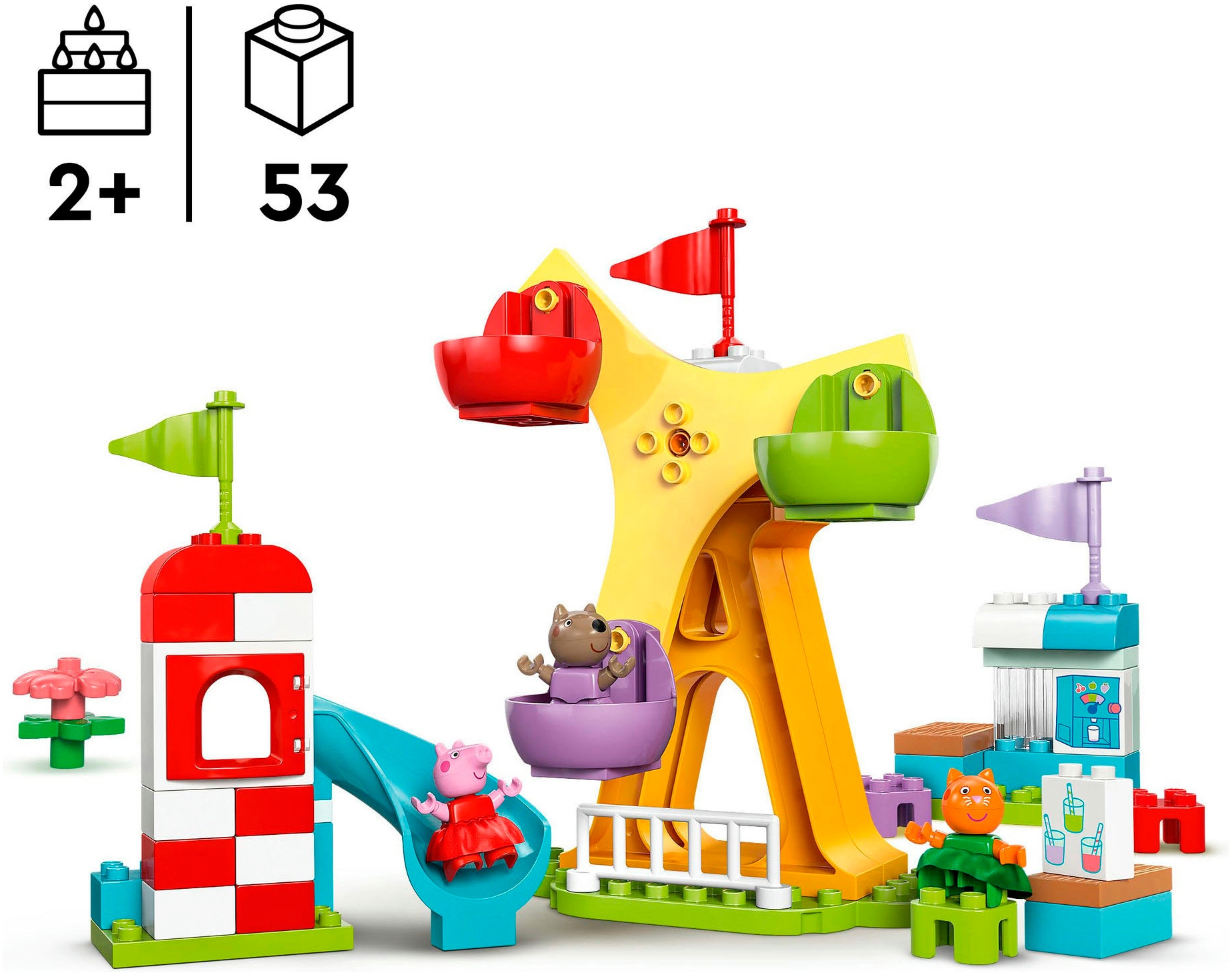 LEGO® Konstruktionsspielsteine »Jahrmarkt (10453), LEGO® DUPLO Peppa Pig« Made in Europe
